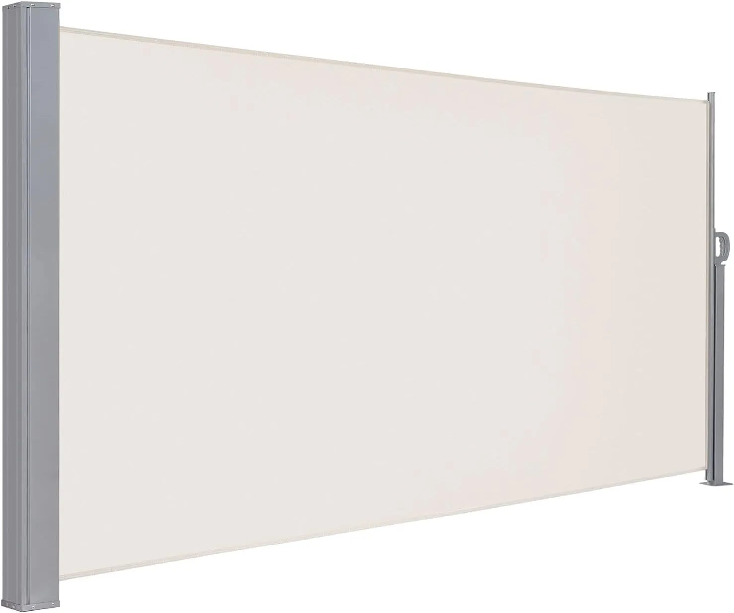 LARMNEE Seitenmarkise mit Stahl-Kasten, ausziehbar, 160 x 350 cm, Rostbeständig, Windschutz, Sonnenschutz, Seitenrollo,…