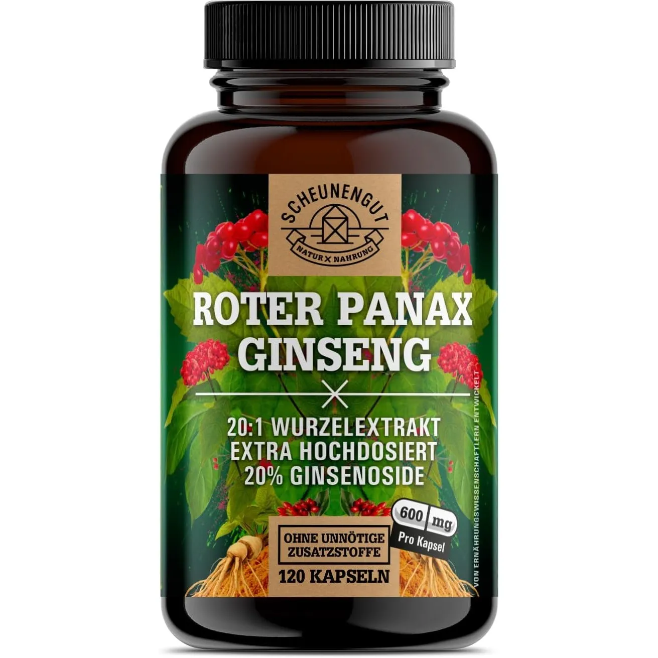 Ginseng - Ginseng Kapseln Hochdosiert - Roter Panax C.A. Meyer SCHEUNENGUT®