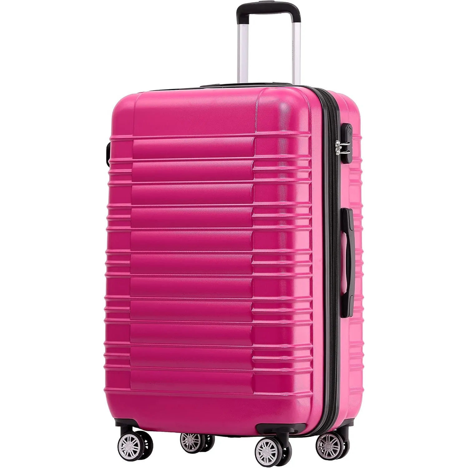 BEIBYE Zwillingsrollen Reisekoffer Koffer Trolleys Hartschale M-L-XL-Set (Peach, XL)