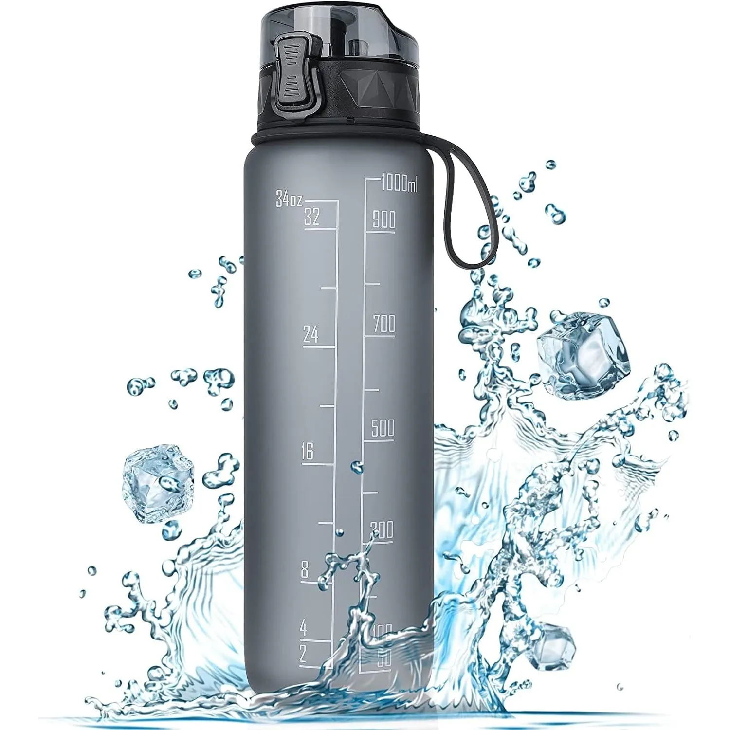 FULDENT Trinkflasche 1L Sport Wasserflasche [BPA Frei] Trinkflasche mit rutschfest Gummi Grip Geeignet für Die Fahrrad,…