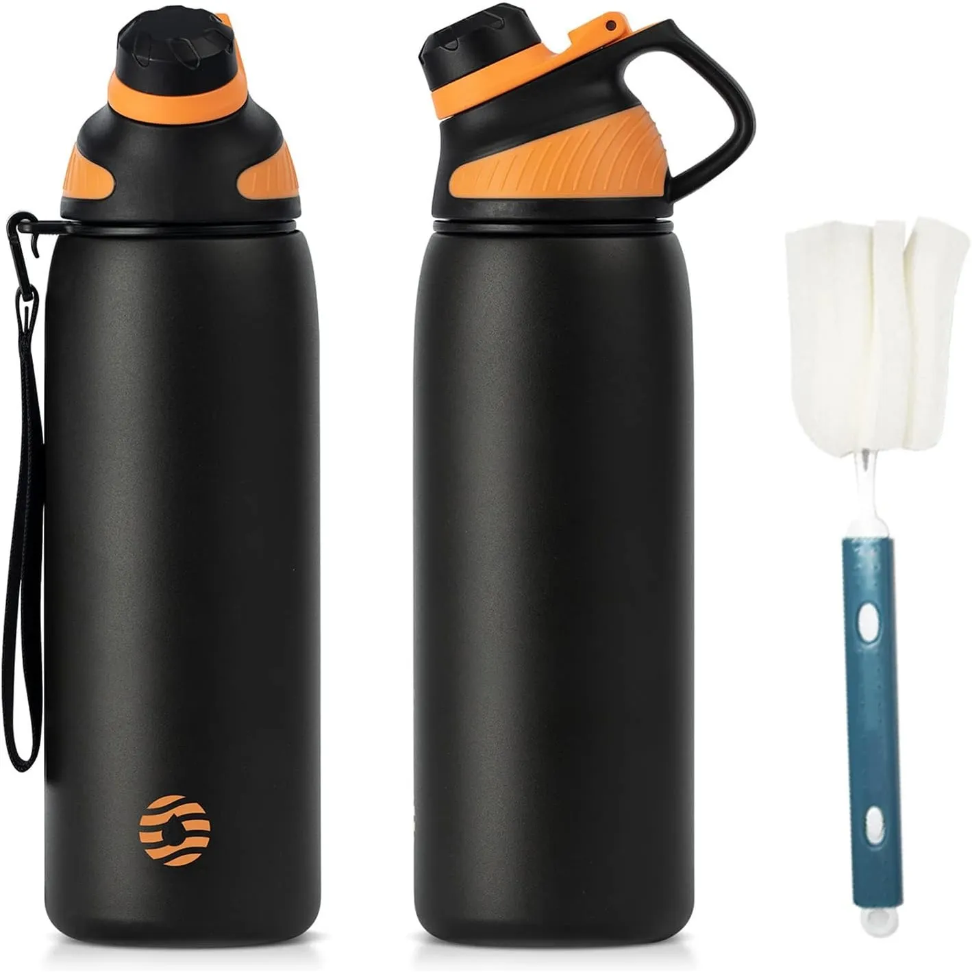 Fjbottle Edelstahl Trinkflasche Sport mit Magnetischem Deckel 1L, 800ml, 600ml, 400ml BPA-Frei Auslaufsichere Kinder Fl…