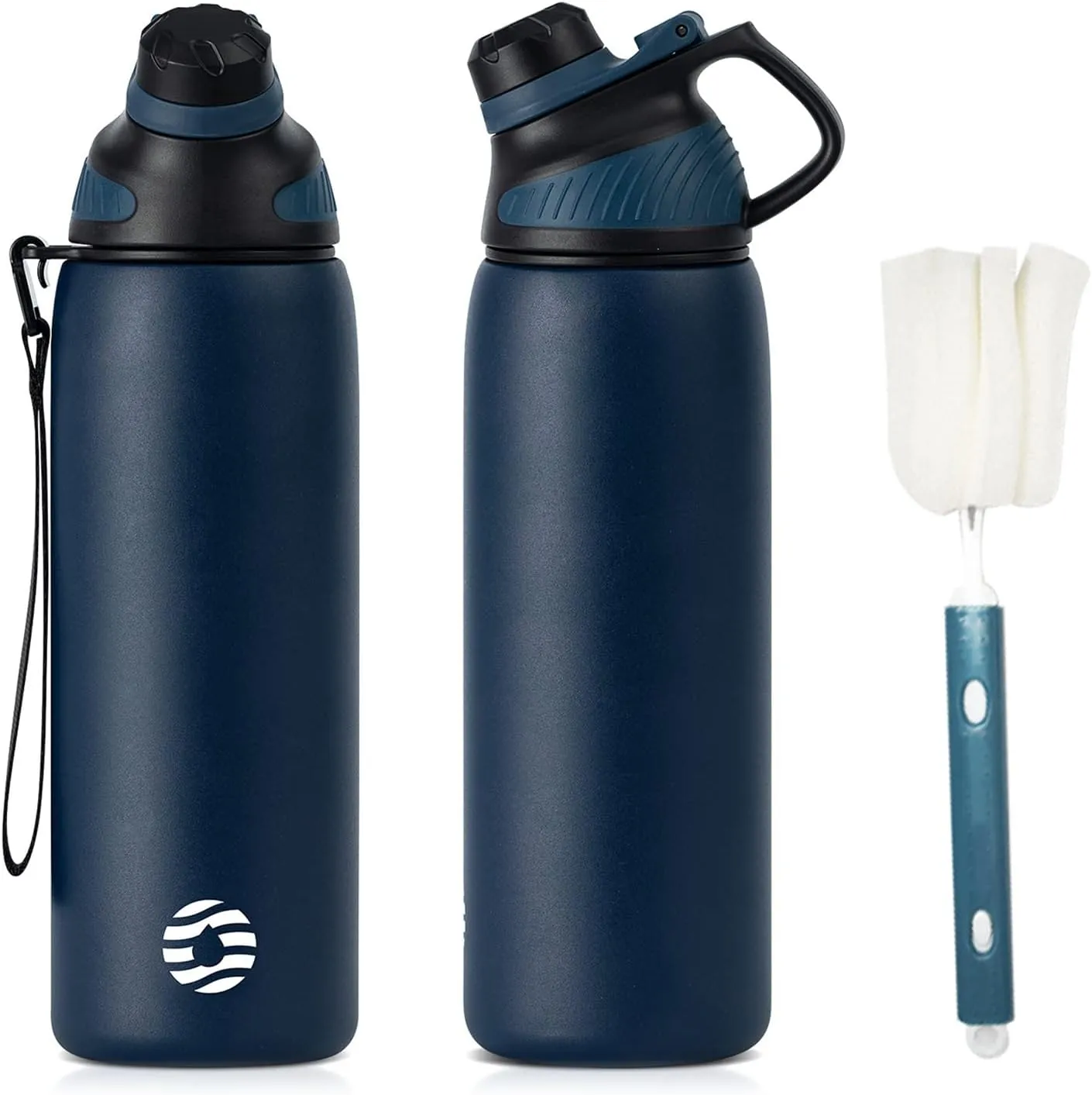 Fjbottle Edelstahl Trinkflasche Sport mit Magnetischem Deckel 1L, 800ml, 600ml, 400ml BPA-Frei Auslaufsichere Kinder Fl…