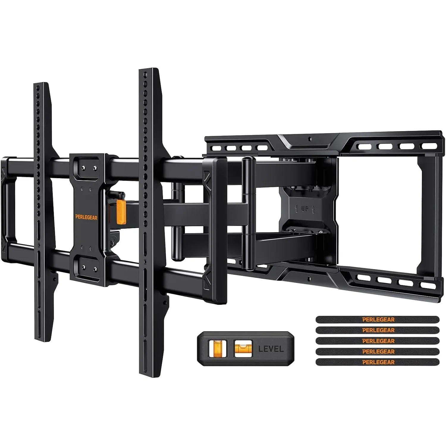 Perlegear vollbewegliche TV Wandhalterung für 42–90 Zoll Fernseher bis zu 68KG, vormontierte TV Halterung mit werkzeugf…