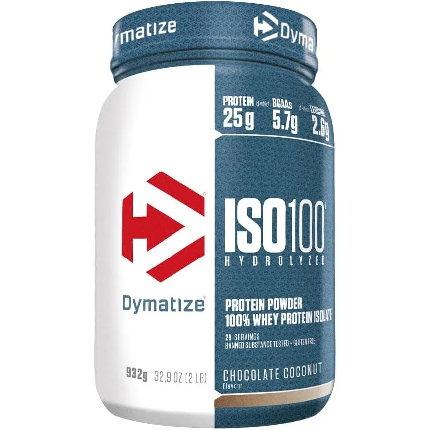Dymatize ISO 100 Hydrolyzed Chocolate Coconut 932g - Whey Protein Hydrolysat + Isolat Pulver