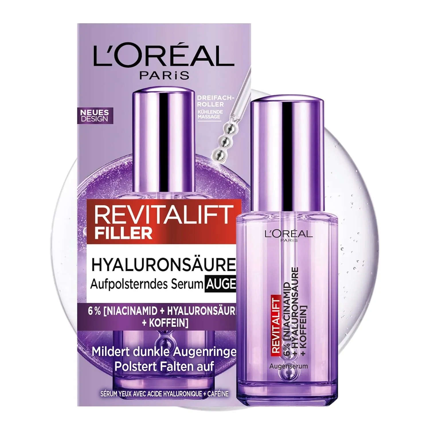 L'Oréal Paris Augenserum für Frauen: sorgt für eine aufgepolsterte Augenpartie und weniger dunkle Augenringemit 2,5% [H…
