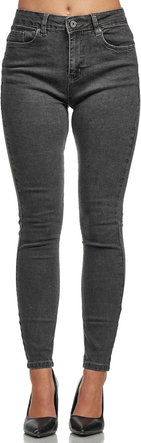 Tazzio Jeans Damen High Waist Denim Slim Skinny Fit Jeanshose Stretch Hose F101