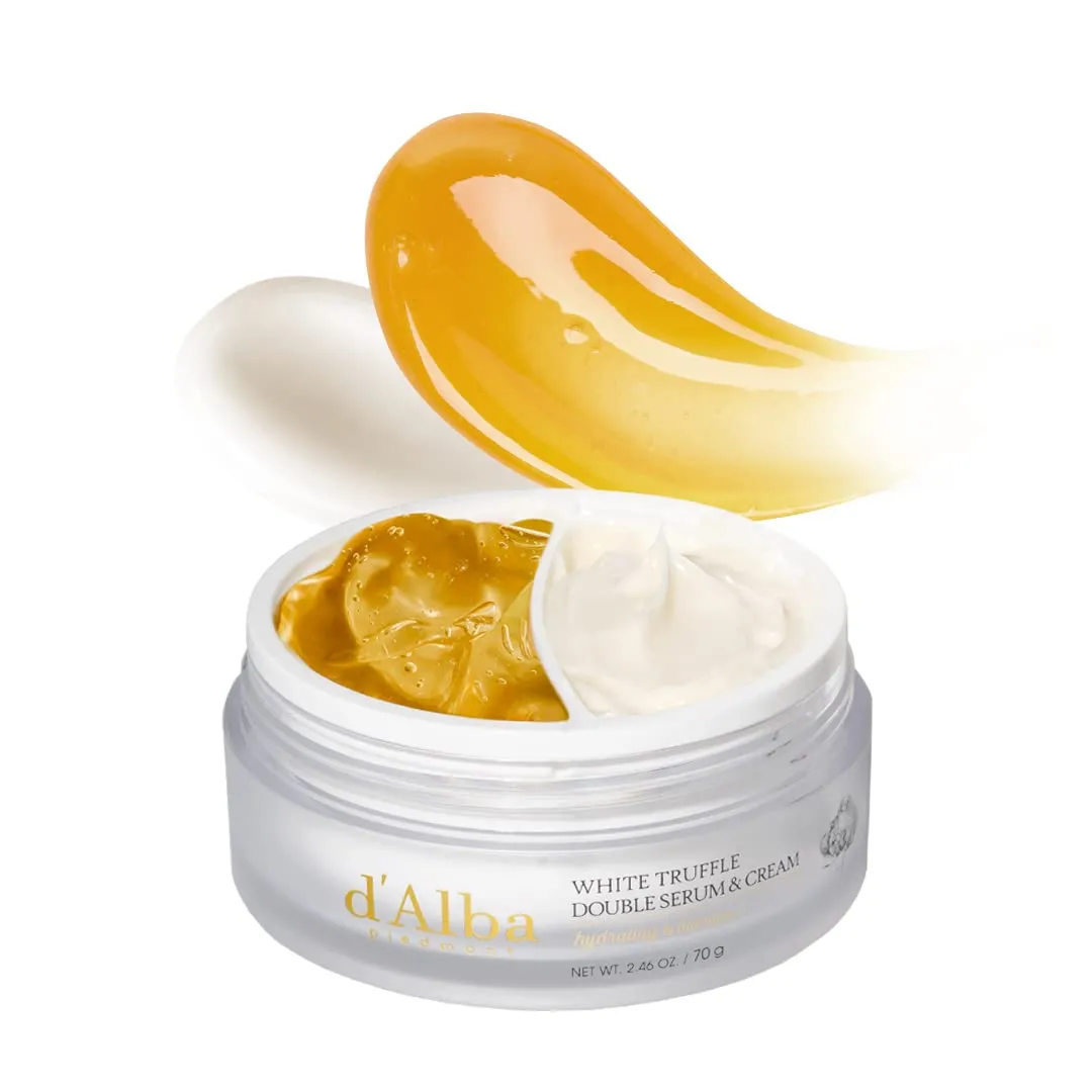 d'alba Italian weißer Trüffel Double Serum & Cream, anpassbare 2-in-1-Intensivpflege, Creme für Hautstraffheit und Glan…