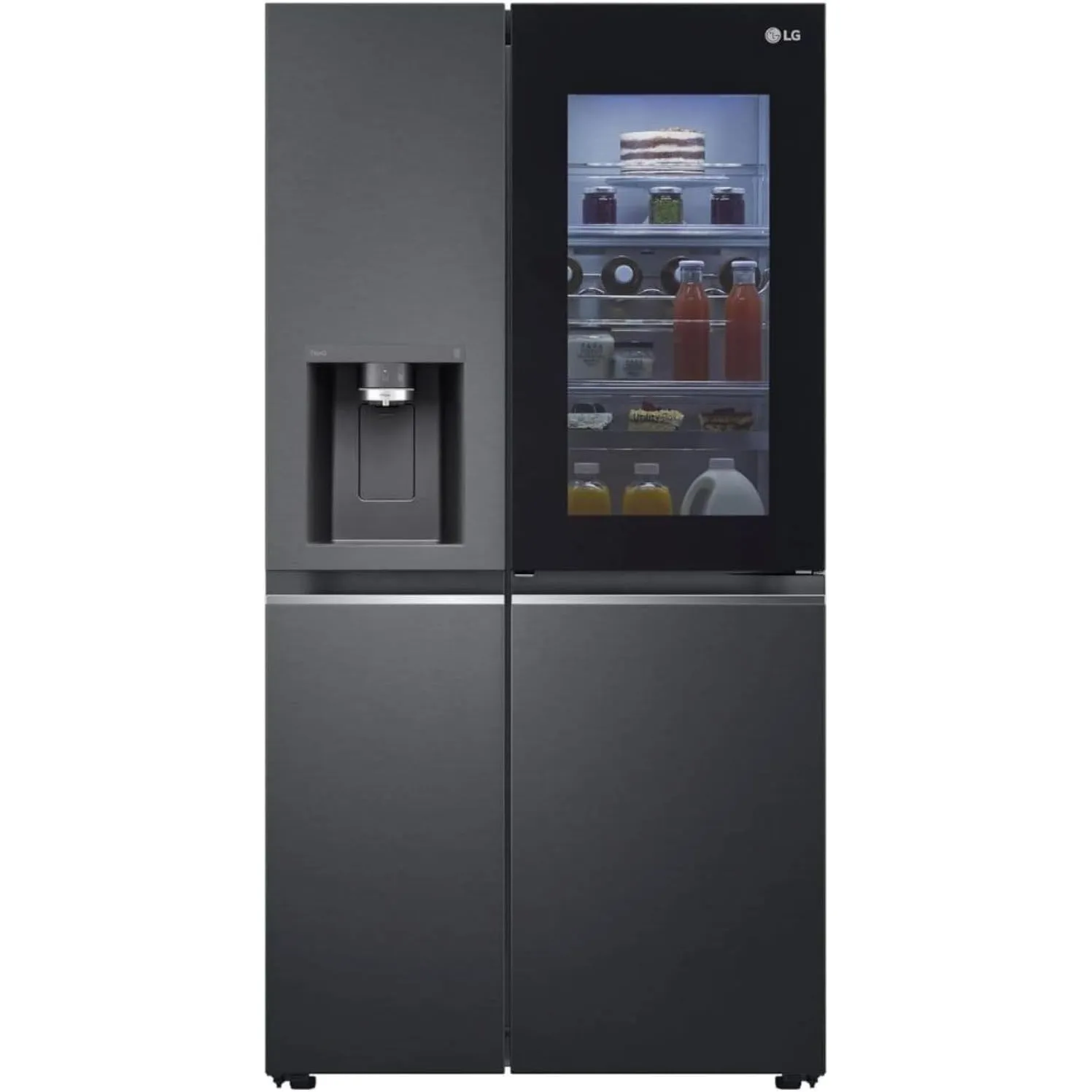 LG GSXV90MCDE Side-by-Side Kühlschrank mit Gefrierfach (628 L, Energieklasse D) mit InstaView, Door-in-Door, Craft Ice,…