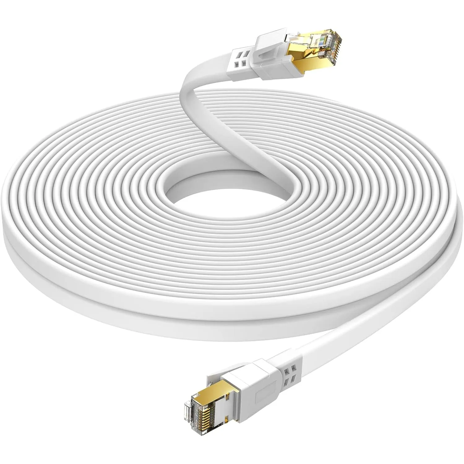 Ercielook CAT8 LAN Kabel 15m 40Gbit/s flach mit Metall RJ45 Stecker