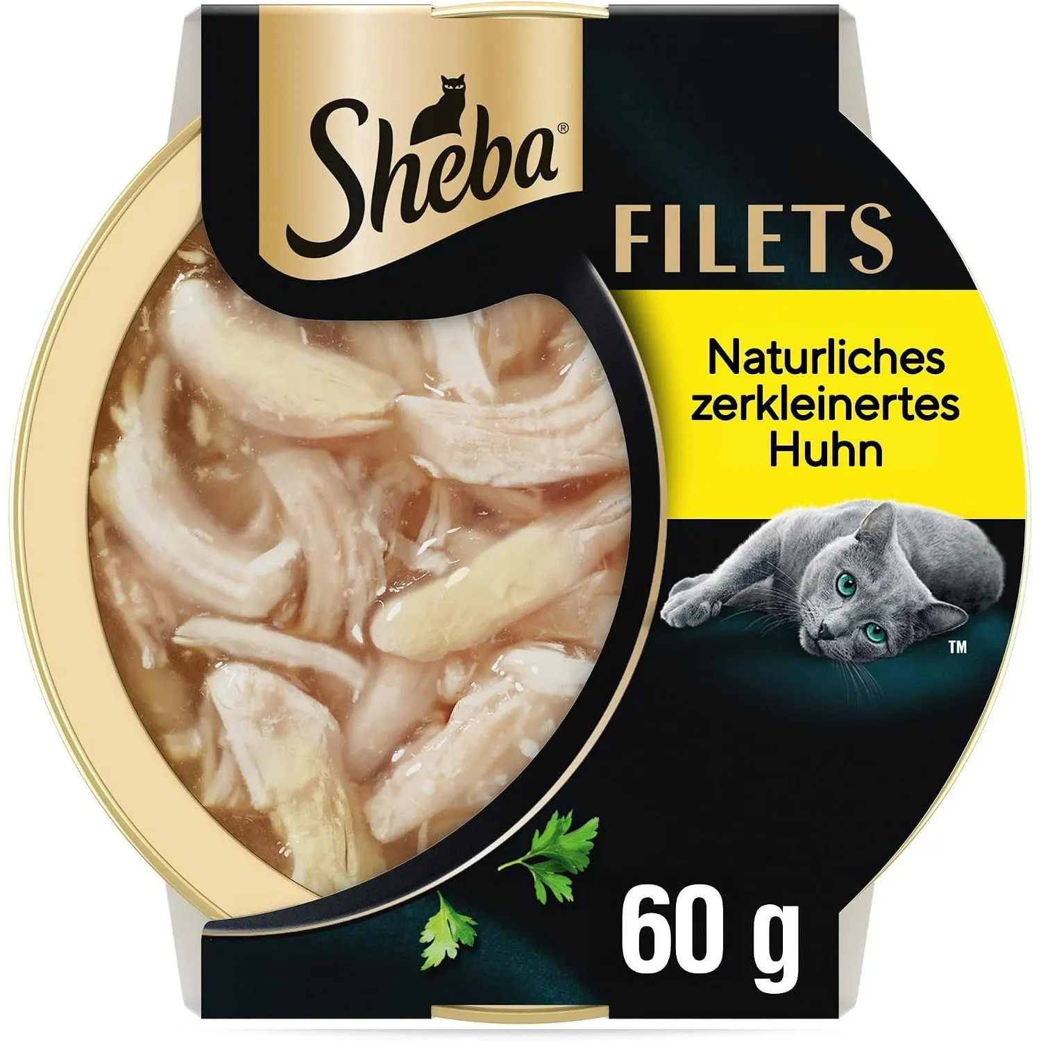 SHEBA Filets Adult Katzenfutter in Sauce mit Huhn 16 x 60g Schale