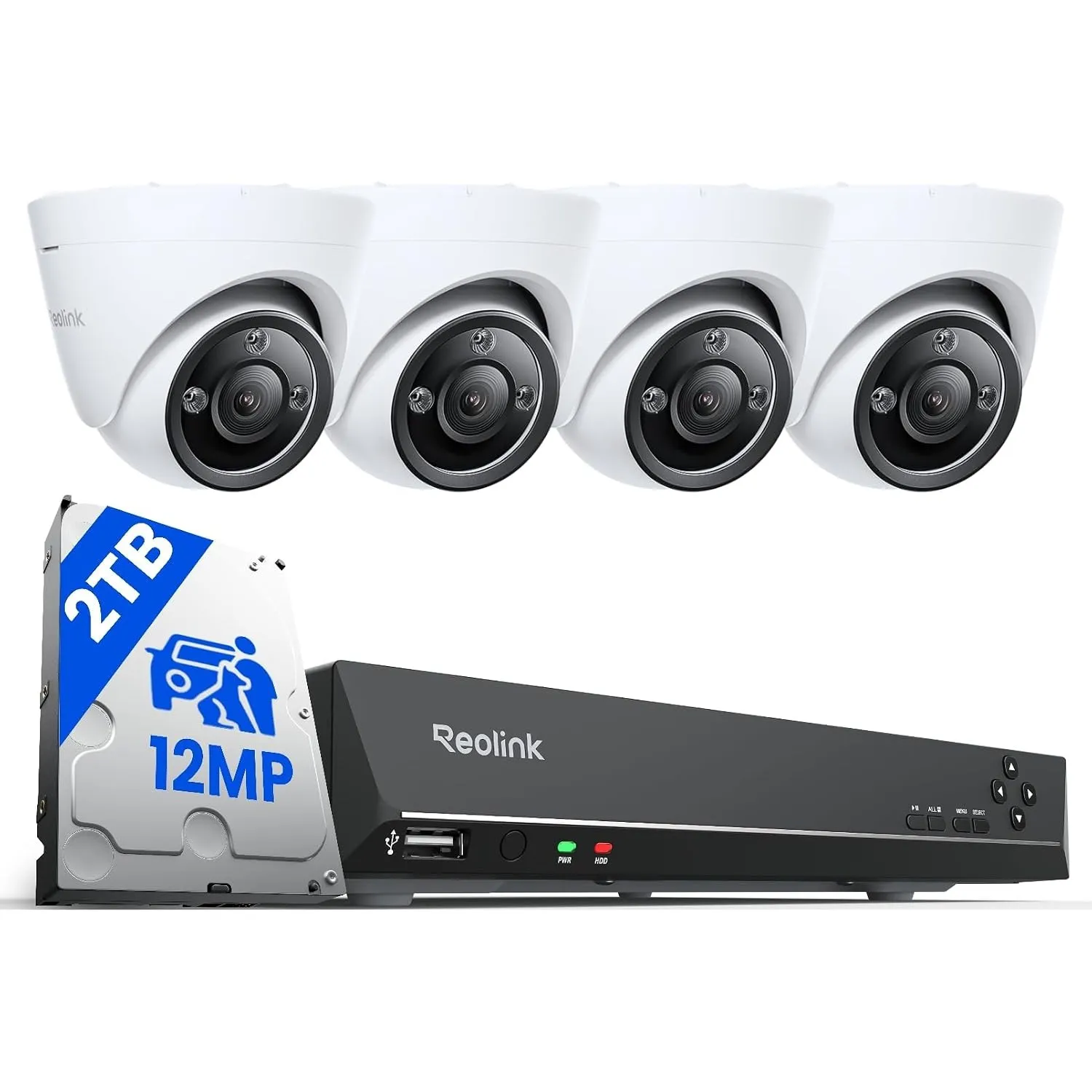 Reolink 12MP PoE Überwachungskamera aussen Set kabelgebunden, 24/7 Aufnahme
