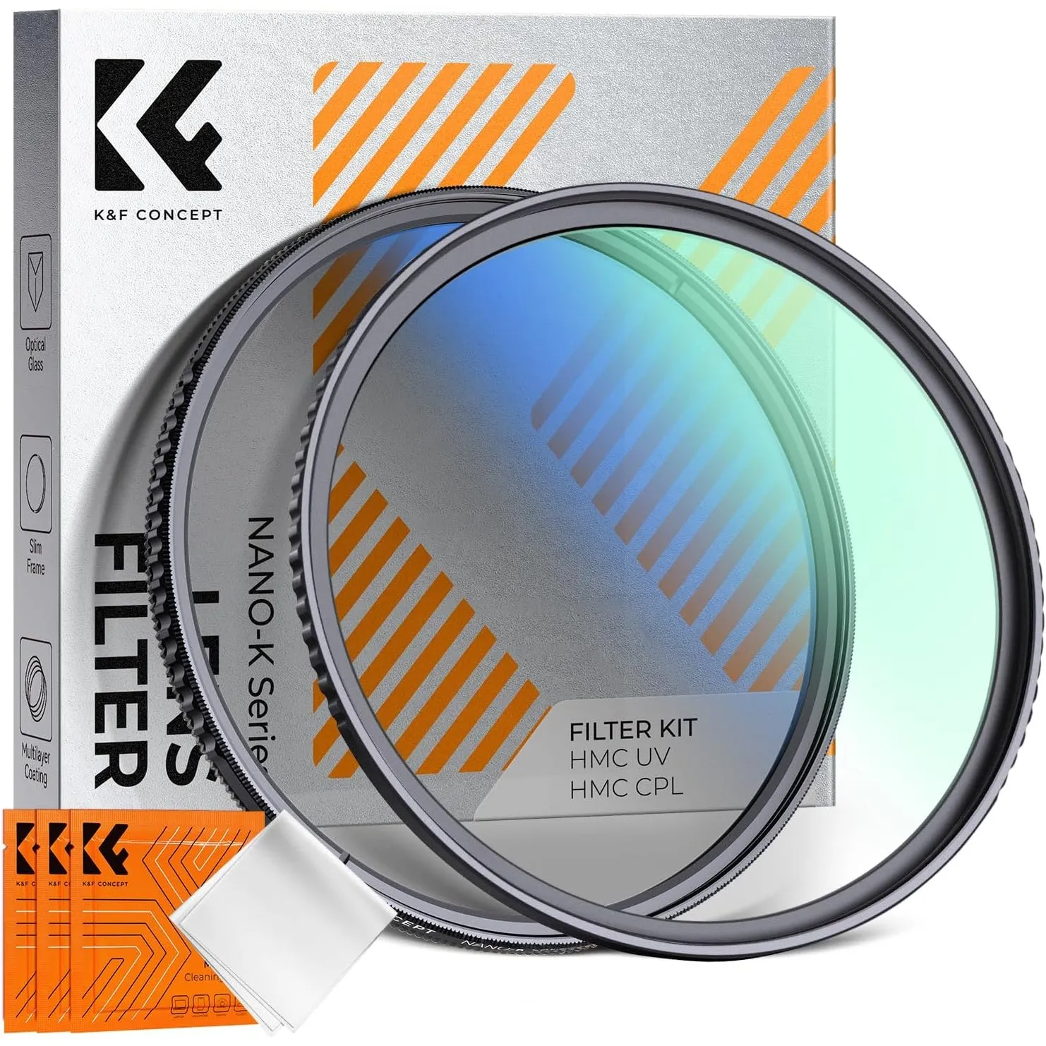 K&F CONCEPT Filterset 49mm Polfilter（ CPL）+ UV Filter | Zirkularer Polarisationsfilter & Schutzfilter,Optikglas mit 18-…