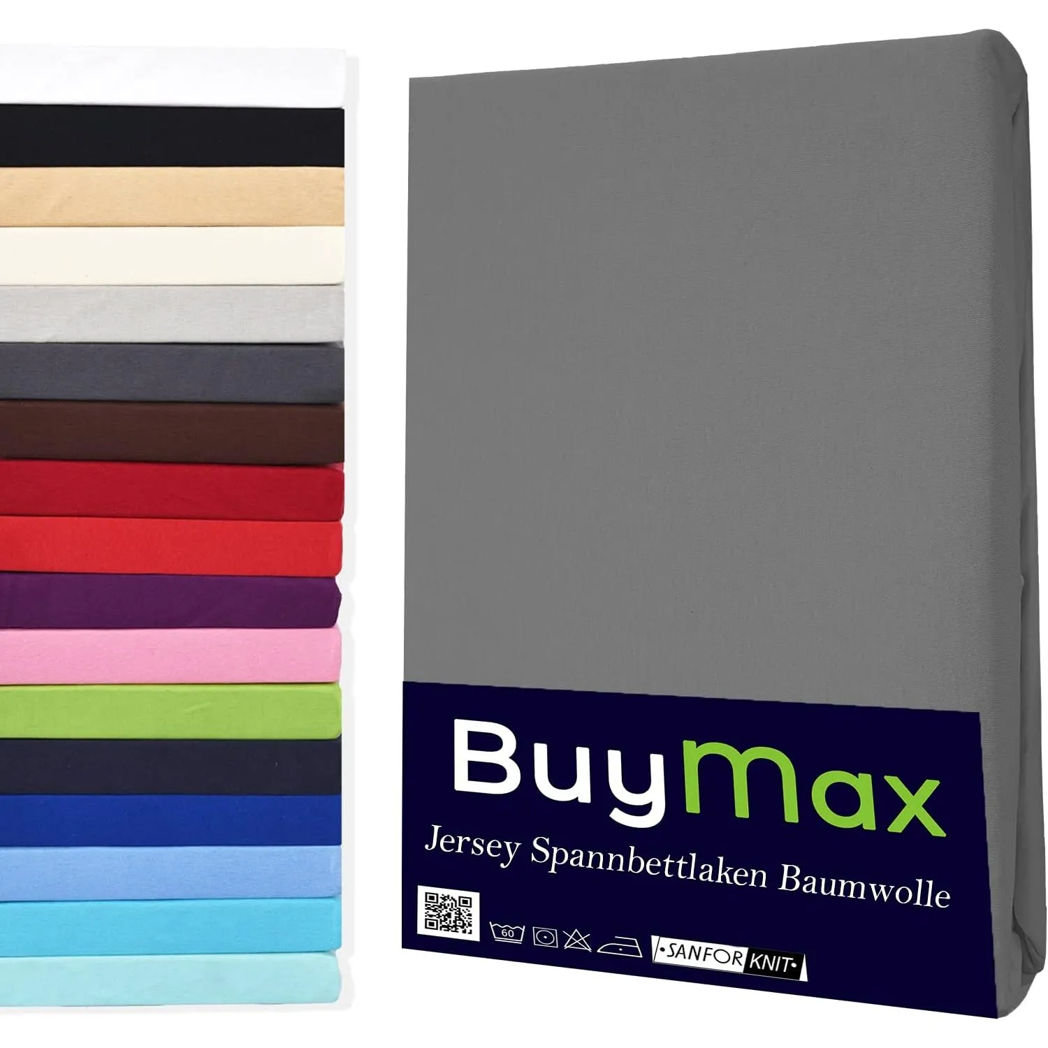 Buymax Topper Spannbettlaken 160x200 cm Spannbetttuch 100% Baumwolle Jersey für Matratzentopper bis 12 cm Matratzenhöhe…