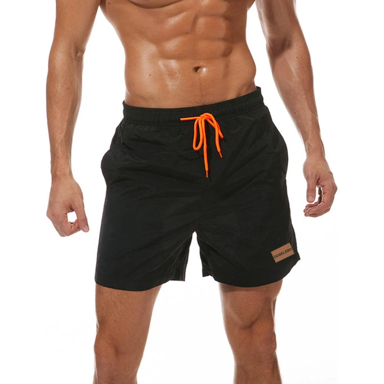 Ougelebo Badehose Herren Badeshorts mit Reißverschlusstasche | Schnelltrocknend Atmungsaktiv Wasserabweisend Badehose K…