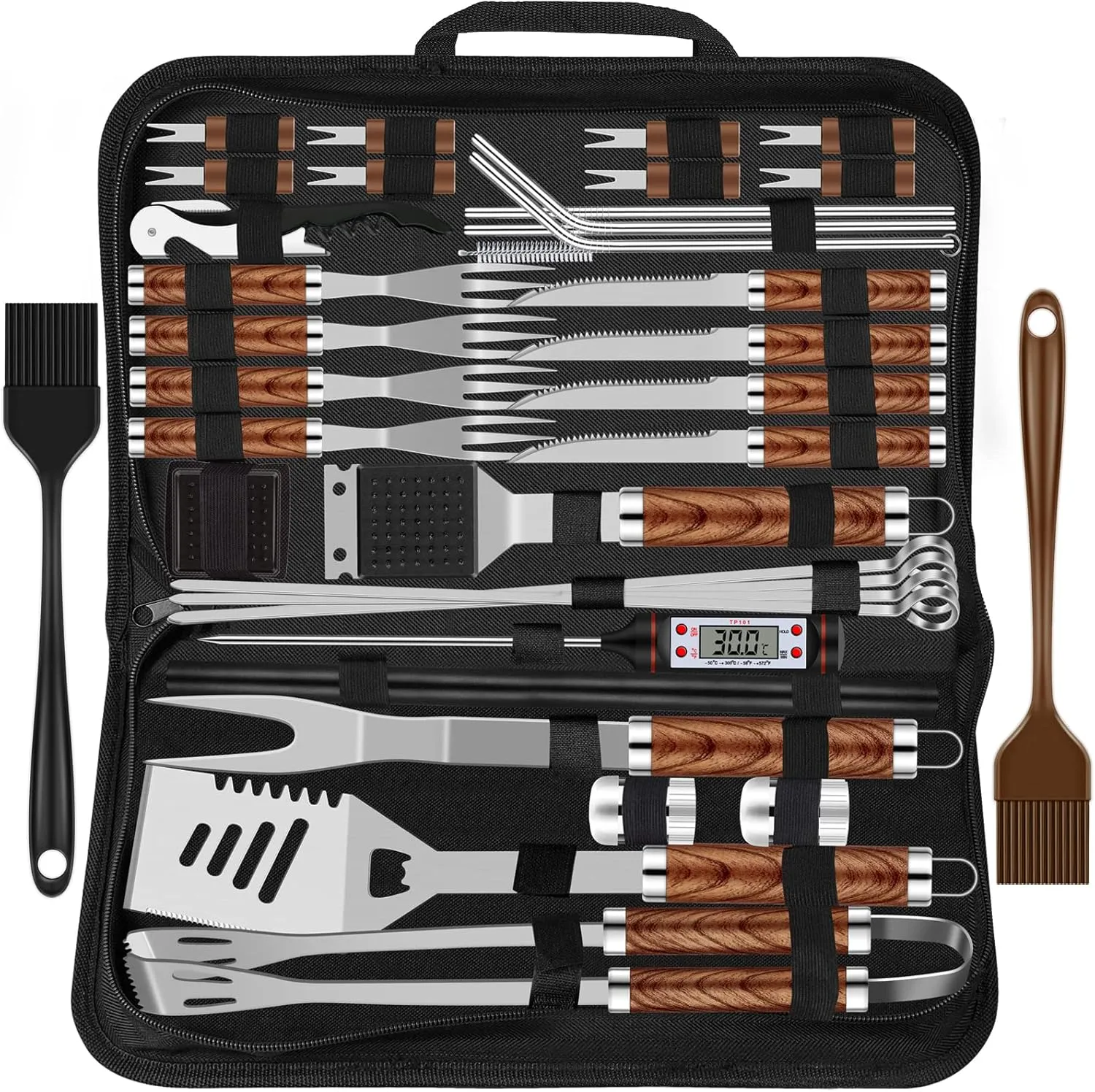 Grilliance 38 Stücke BBQ Grillbesteck Set Edelstahl Grillzubehör für Männer Geschenk Geburtstag Hochwertiger Grillutens…