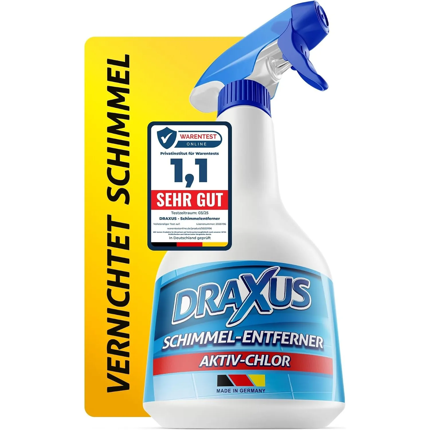 DRAXUS Profi Schimmelentferner mit innovativem Hafteffekt I Extra starkes Schimmelspray für Wand, Bad, Silikonfugen & m…