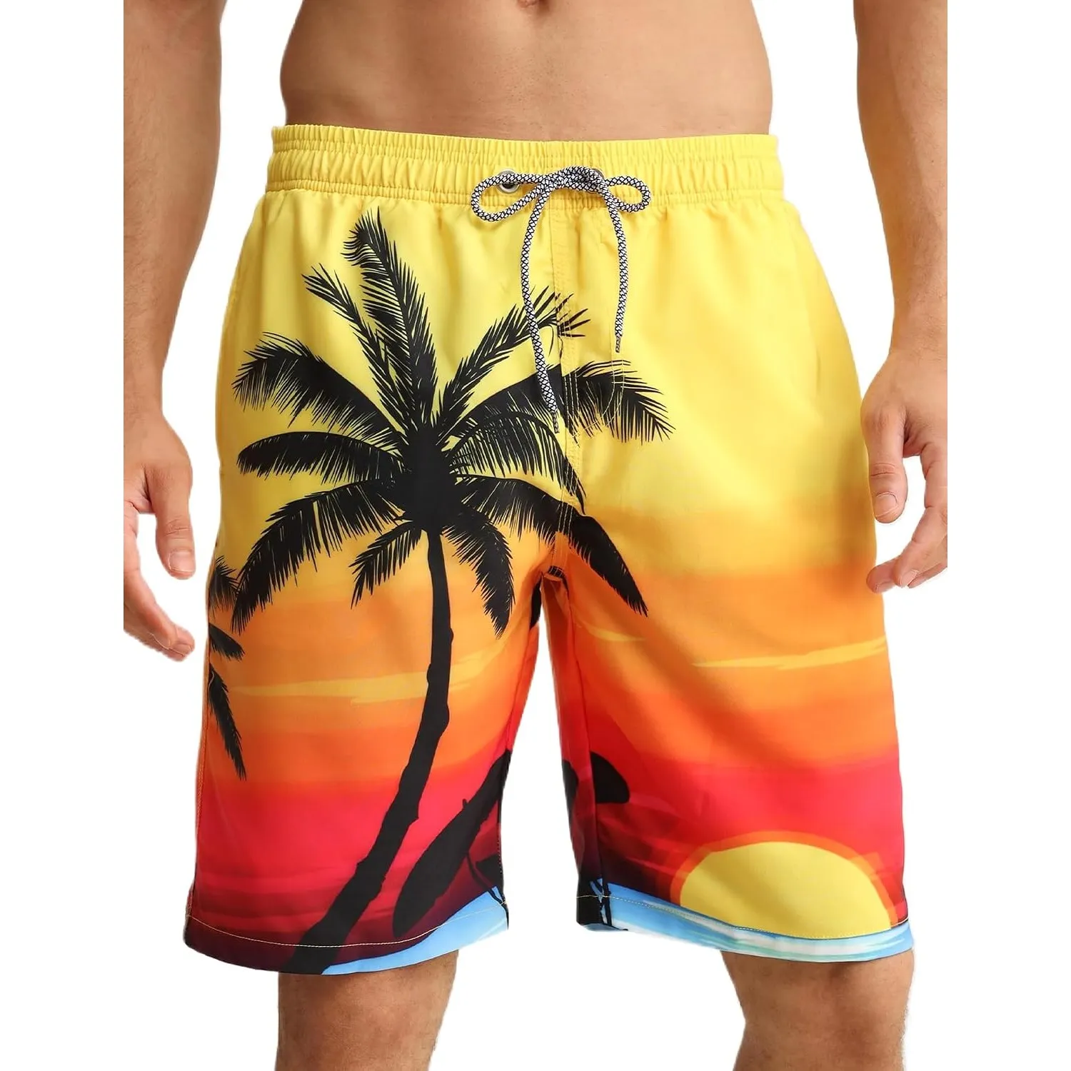 APTRO Herren Badehose Lang Badeshorts Schnelltrocknend Boardshorts Freizeit Short mit Innenslip