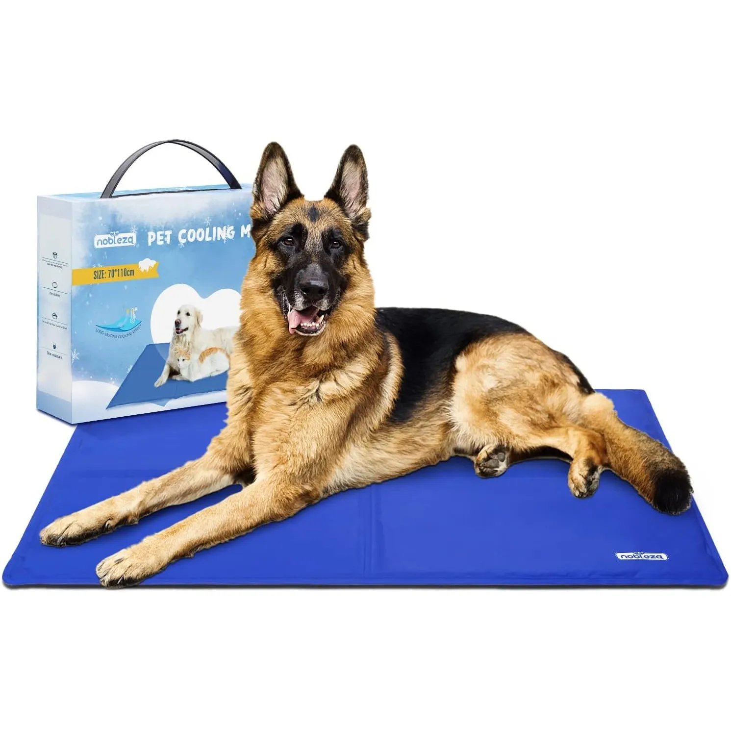 Nobleza - Kühlmatte Hunde Selbstkühlend Ungiftige Gelauflagen Welpe Katzenbett Kühlmatratze im Sommer, 110 * 70cm, Blau…