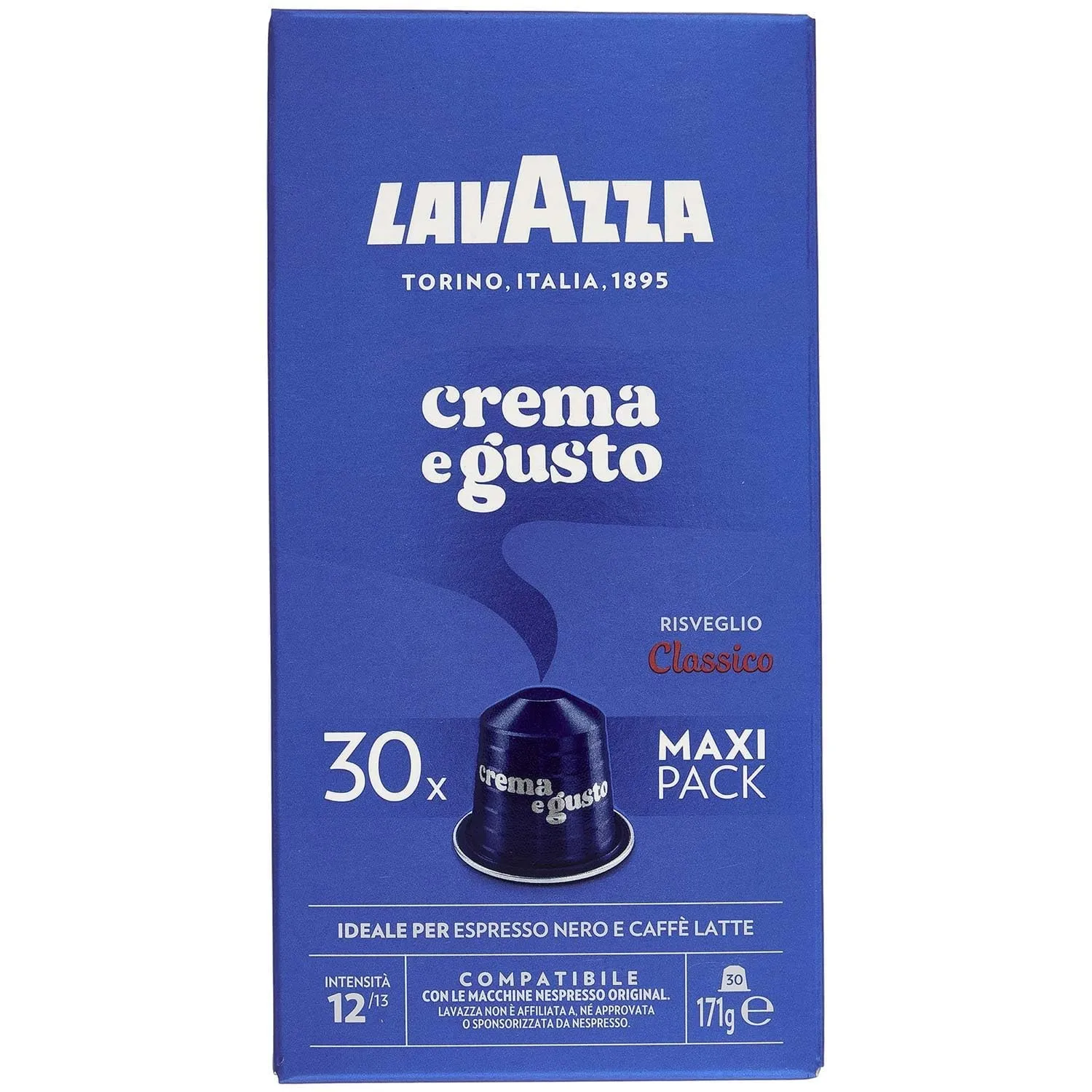 Lavazza, Crema e Gusto Classico, 30 Aluminiumkapseln kompatibel mit Nespresso* Original Maschinen, Noten von Gewürzen, …