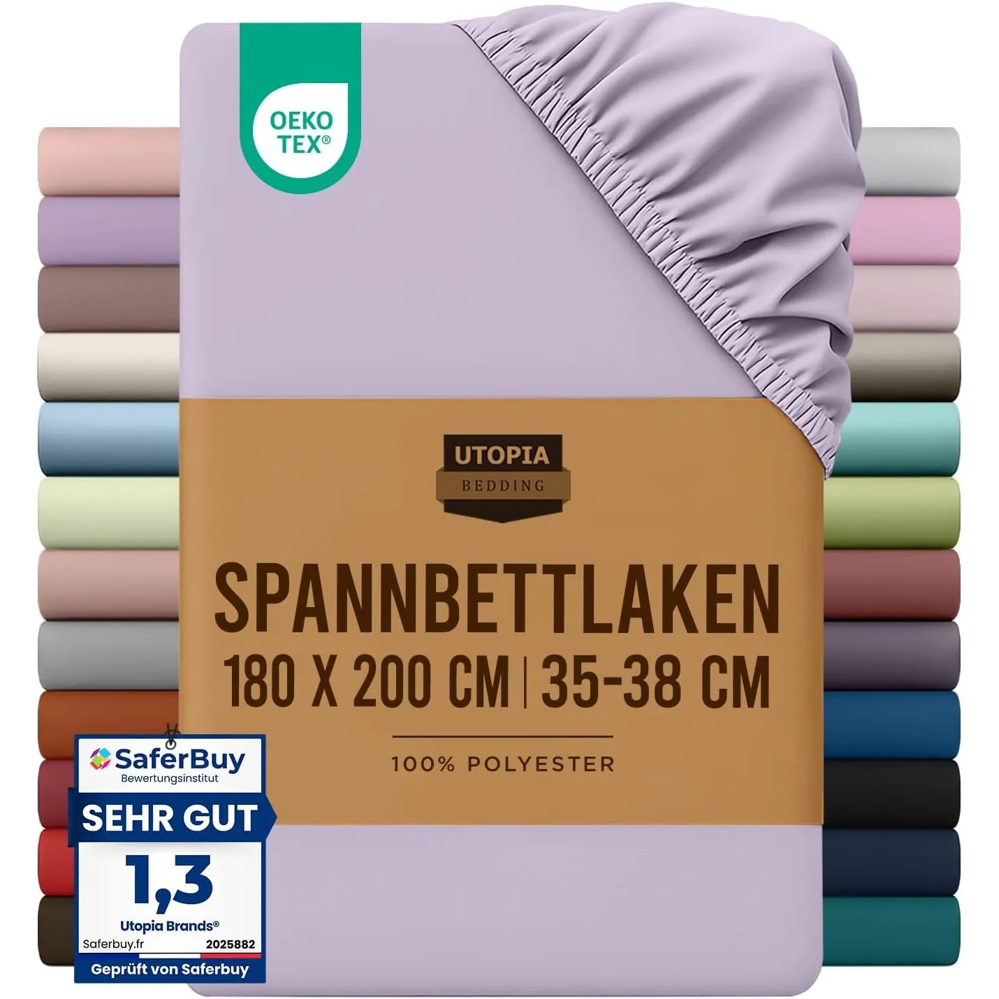 Utopia Bedding - Spannbettlaken 180x200cm - Lavendel