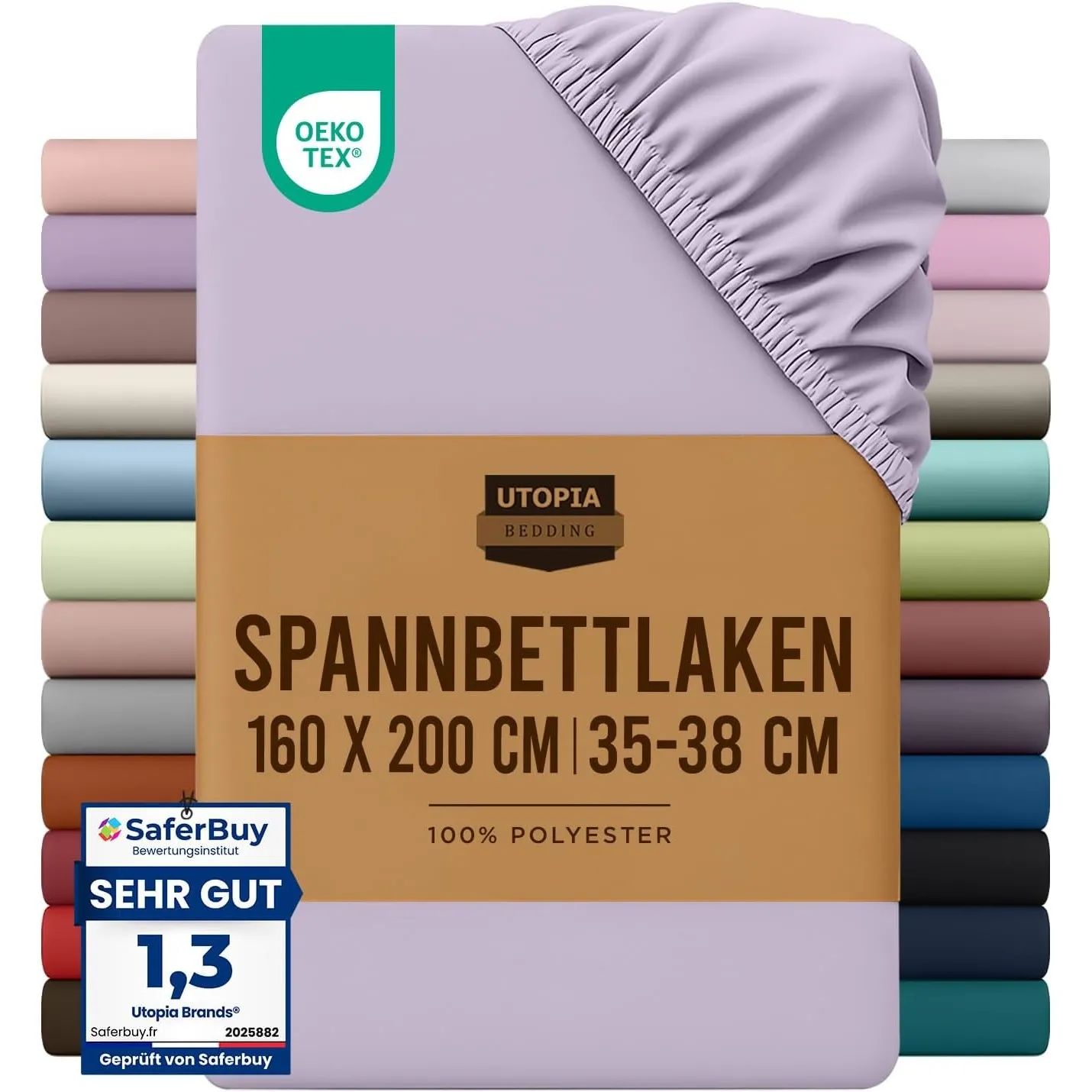 Utopia Bedding - Spannbettlaken 160x200cm - Lavendel