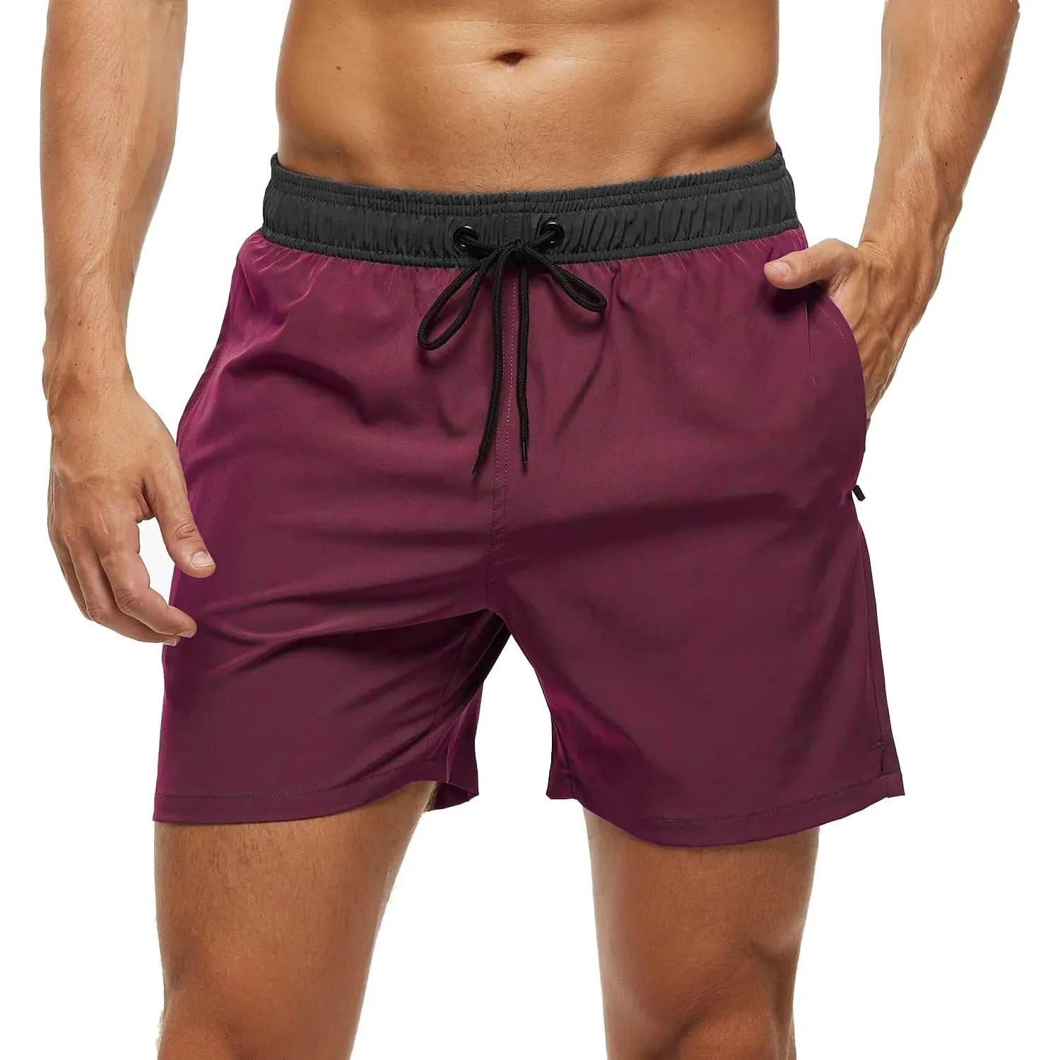 Arcweg Badehose für Herren mit Reißverschlusstasche Atmungsaktiv Wasserabweisend Badeshorts Männer Trainingsshorts Elas…