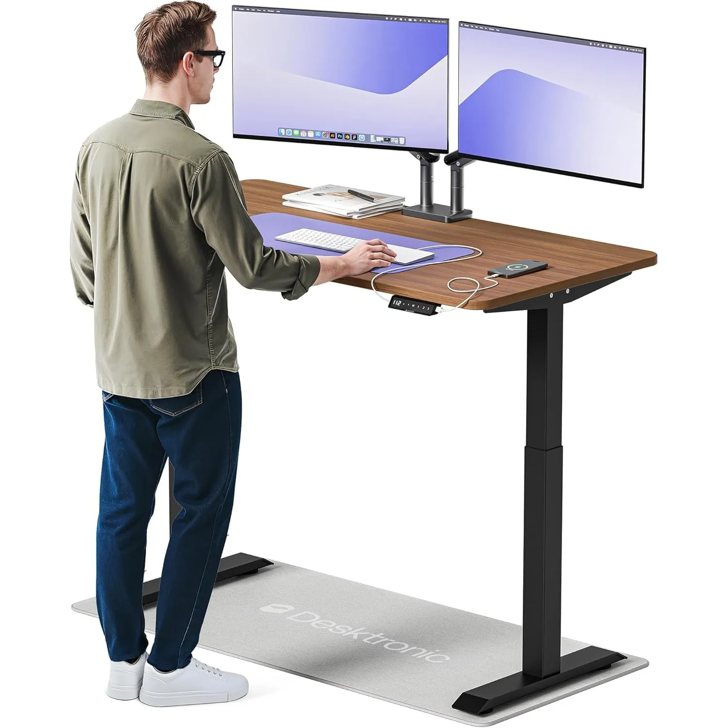Desktronic Homeone Höhenverstellbarer Schreibtisch 140 × 70 cm – Elektrischer Schreibtisch Mit Zwei Elektrischen Motore…