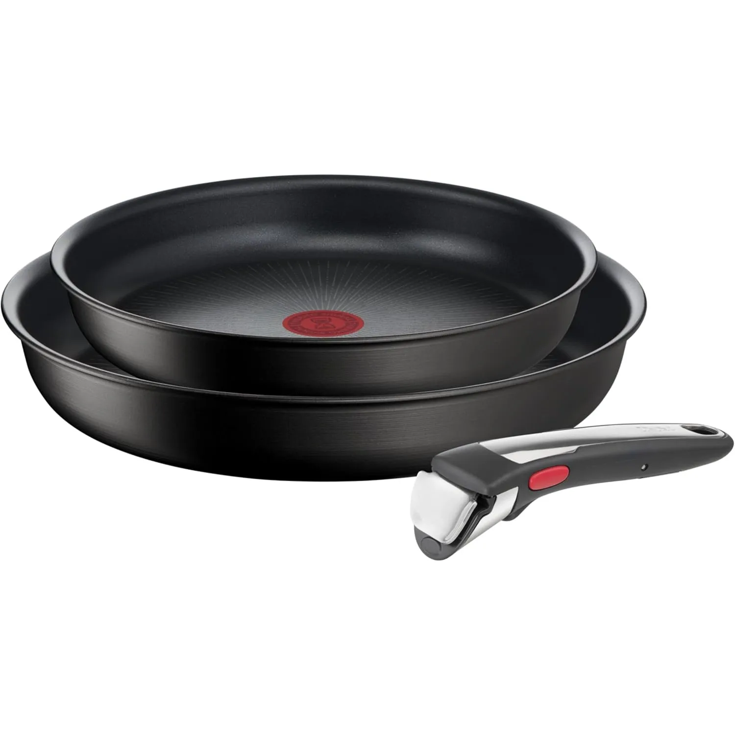 Tefal Ingenio Unlimited On 3-teiliges Pfannenset abnehmbarer Griff, 24/28 cm, platzsparend, stapelbar, Pfannenset Induk…