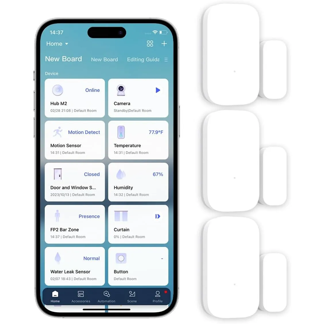 Aqara Tür- und Fenstersensor 3er Pack, Drahtloser Zigbee Sensor für Alarm