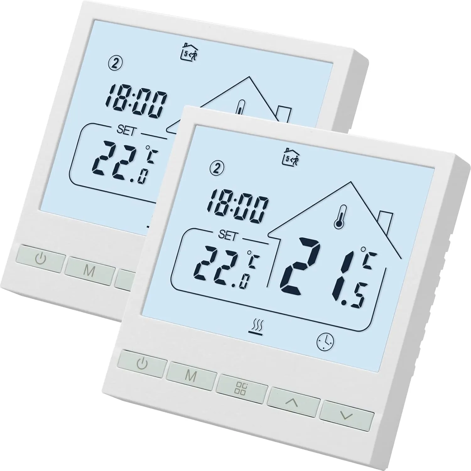Beok Smart Thermostat 2er-Pack Heizungsthermostat Raumthermostat WiFi-Thermostat Intelligente Wandthermostat für Wasser…
