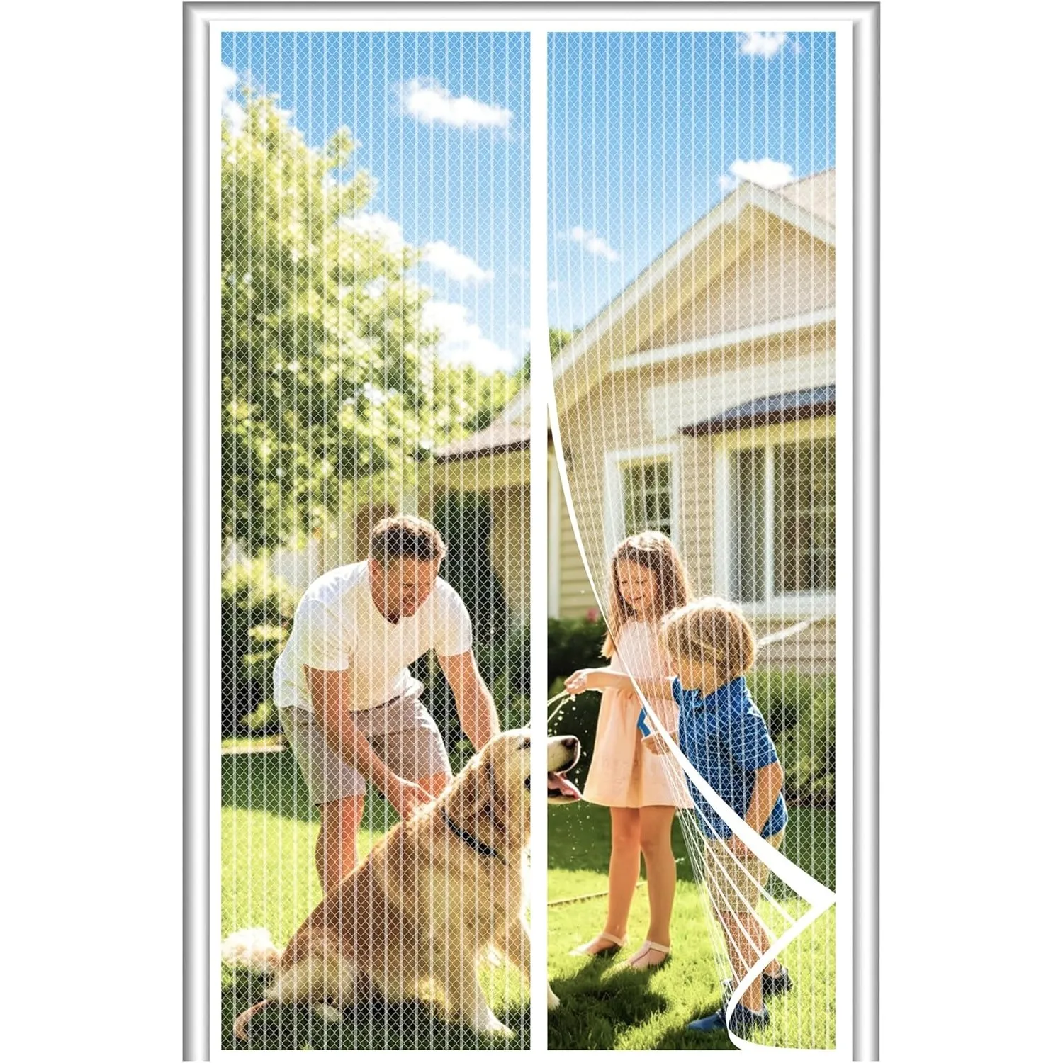 DIKER Fliegengitter Balkontür Magnet, Fliegengitter Tür 100x200cm, Weiß