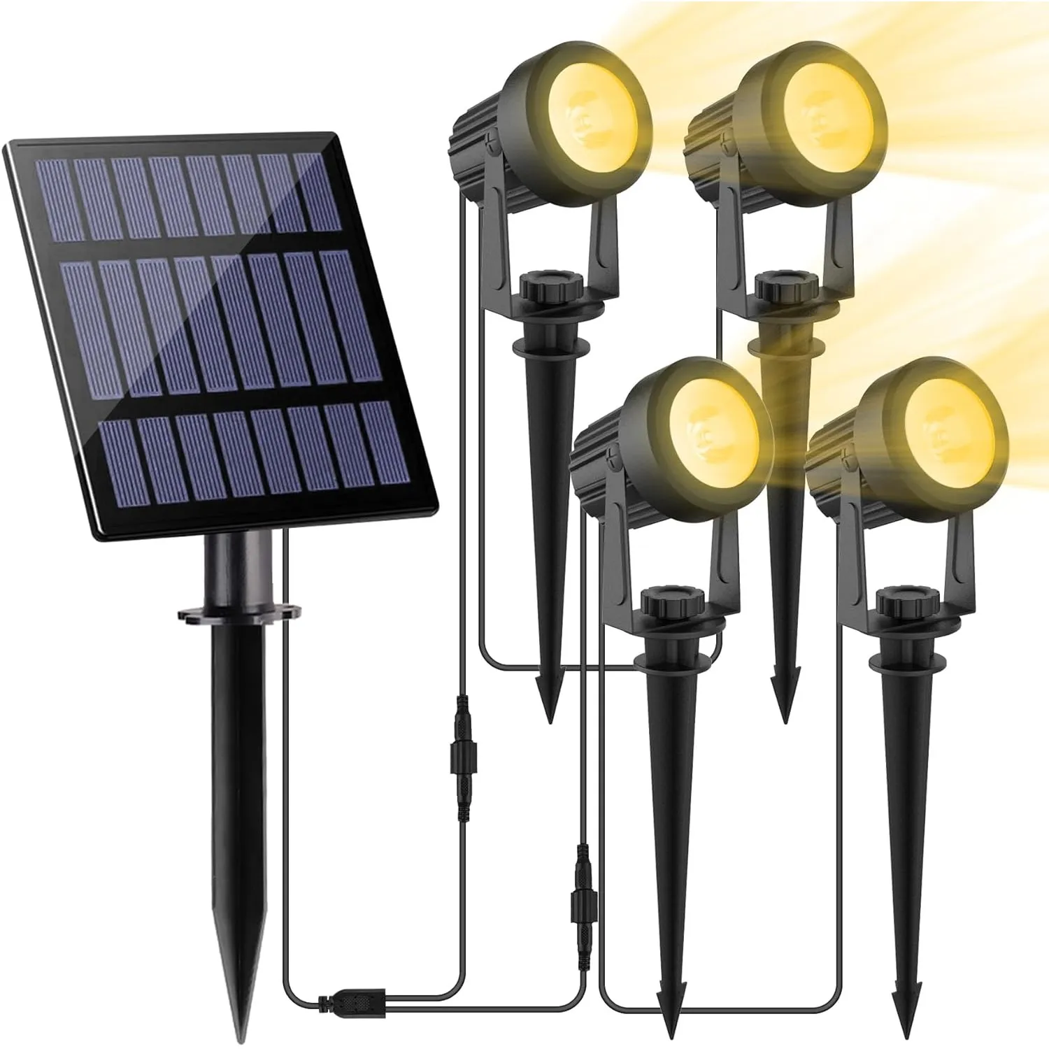 NATPOW Gartenstrahler Solar, Solar Gartenleuchte LED Solarstrahler Solarlampen für garten Außen, IP65 Wasserdicht, 2 He…