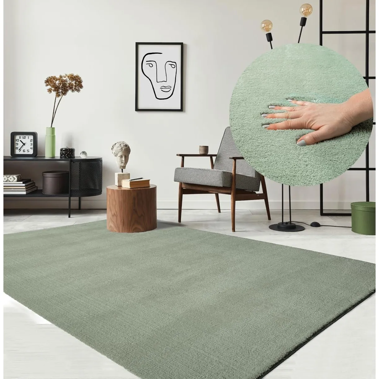 the carpet Relax Moderner Flauschiger Kurzflor Teppich, Anti-Rutsch Unterseite, Waschbar bis 30 Grad, Super Soft, Fello…