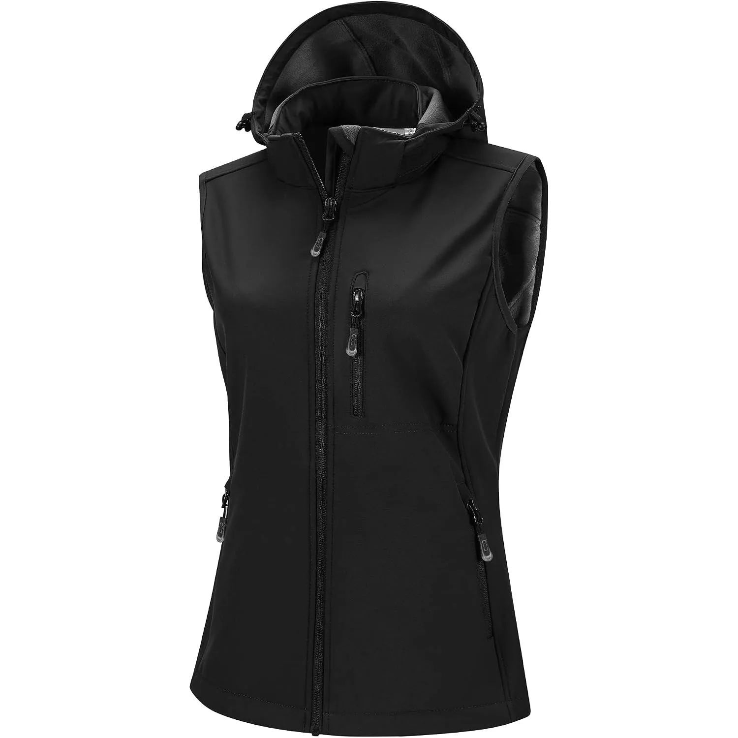 33,000ft Damen Softshell Westen mit Abnehmbarer Kapuze Fleece Gefüttert