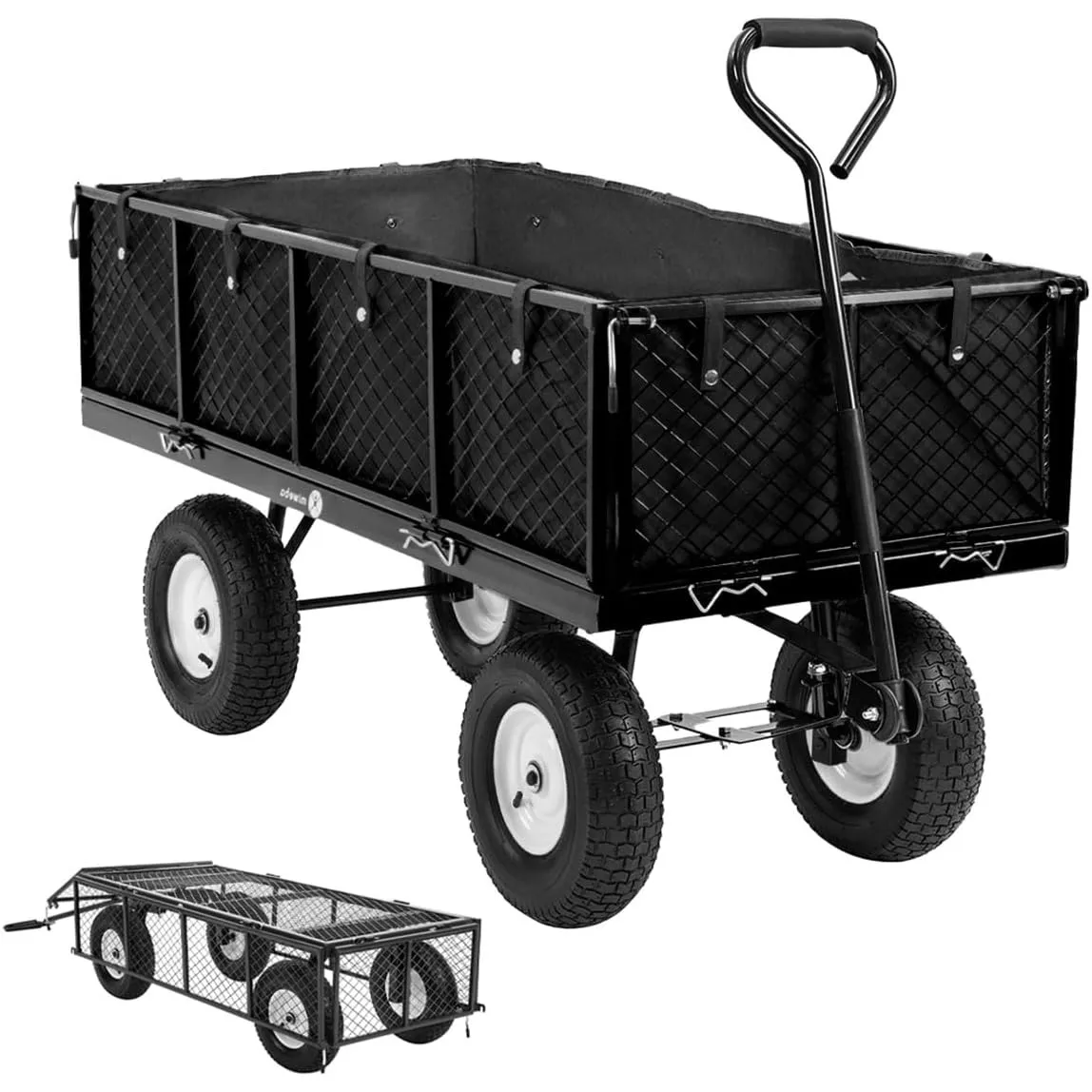 Miweba Bollerwagen MB-700 | 𝟕𝟎𝟎 kg Traglast | Luftreifen (Schwarz)