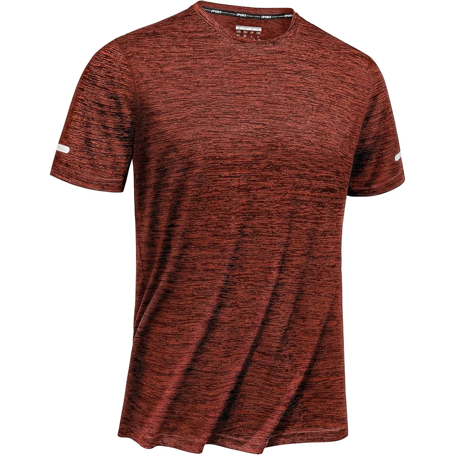 TACVASEN Sport Tshirts Herren Kurzarm Funktionsshirt Meliert Laufshirt