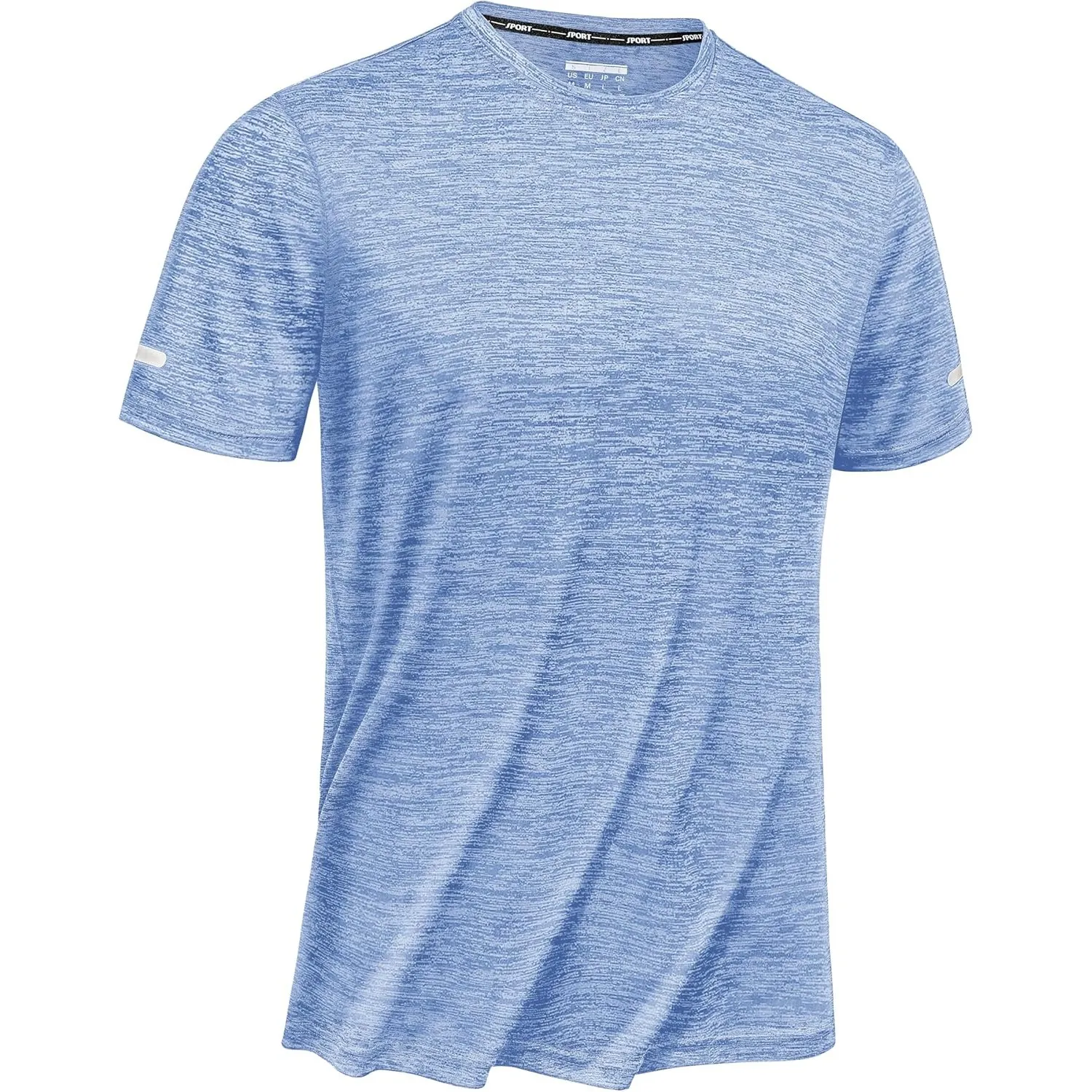 TACVASEN Herren Meliert Sport T-Shirts Kurzarm Schnelltrocknend Laufshirts Funktionsshirts Sportshirt mit Reflektierend…