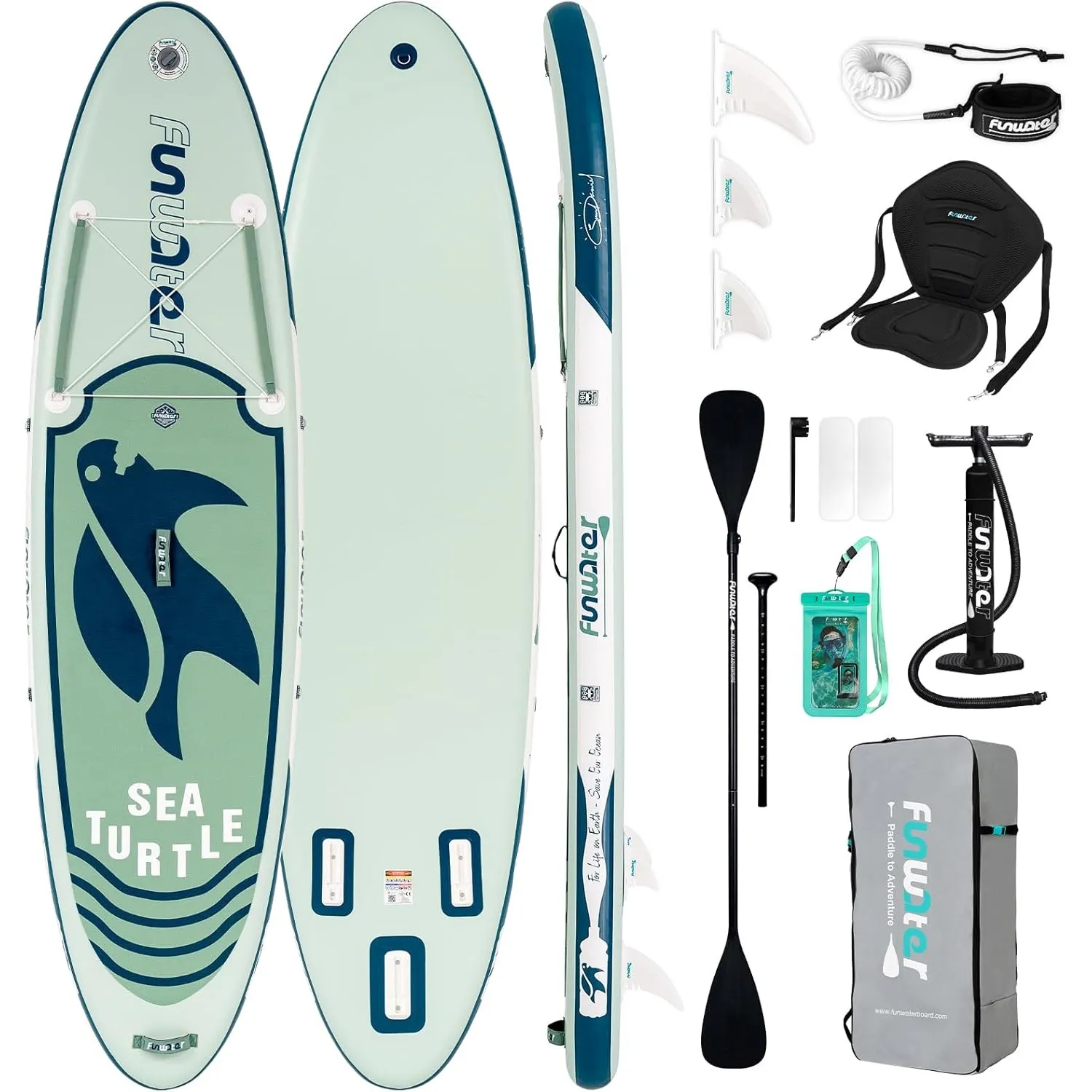 FunWater Stand Up Paddling Board 320 cm & 350 cm–SUP für 2 Personen/Familien,mit komplettem Zubehör,Doppellagiges PVC,a…