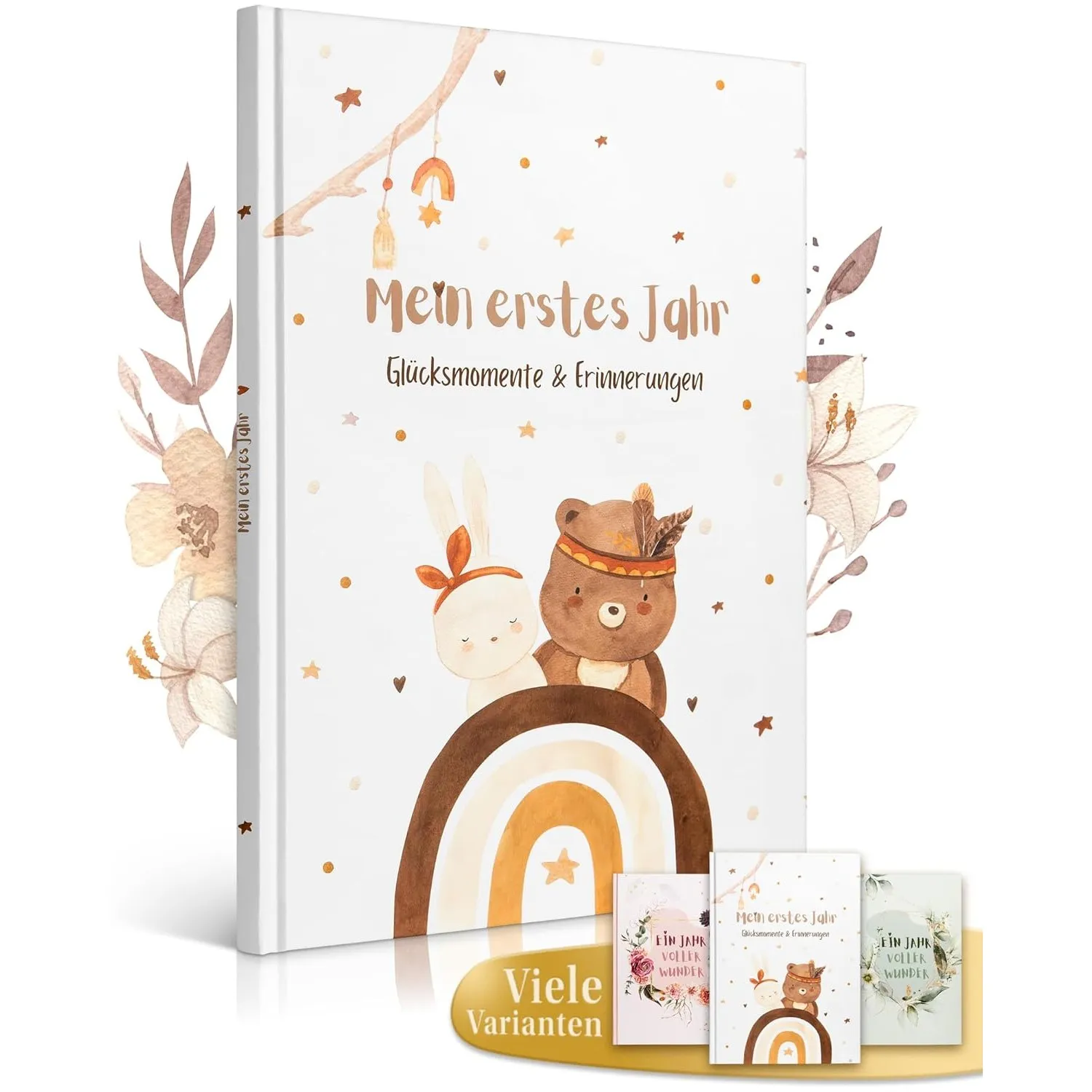 EULENTALER® Das Original Babytagebuch Boho I Von Pädagogen gestaltet I Mit süßen Waldtieren & stabilem Papier I Viel Pl…