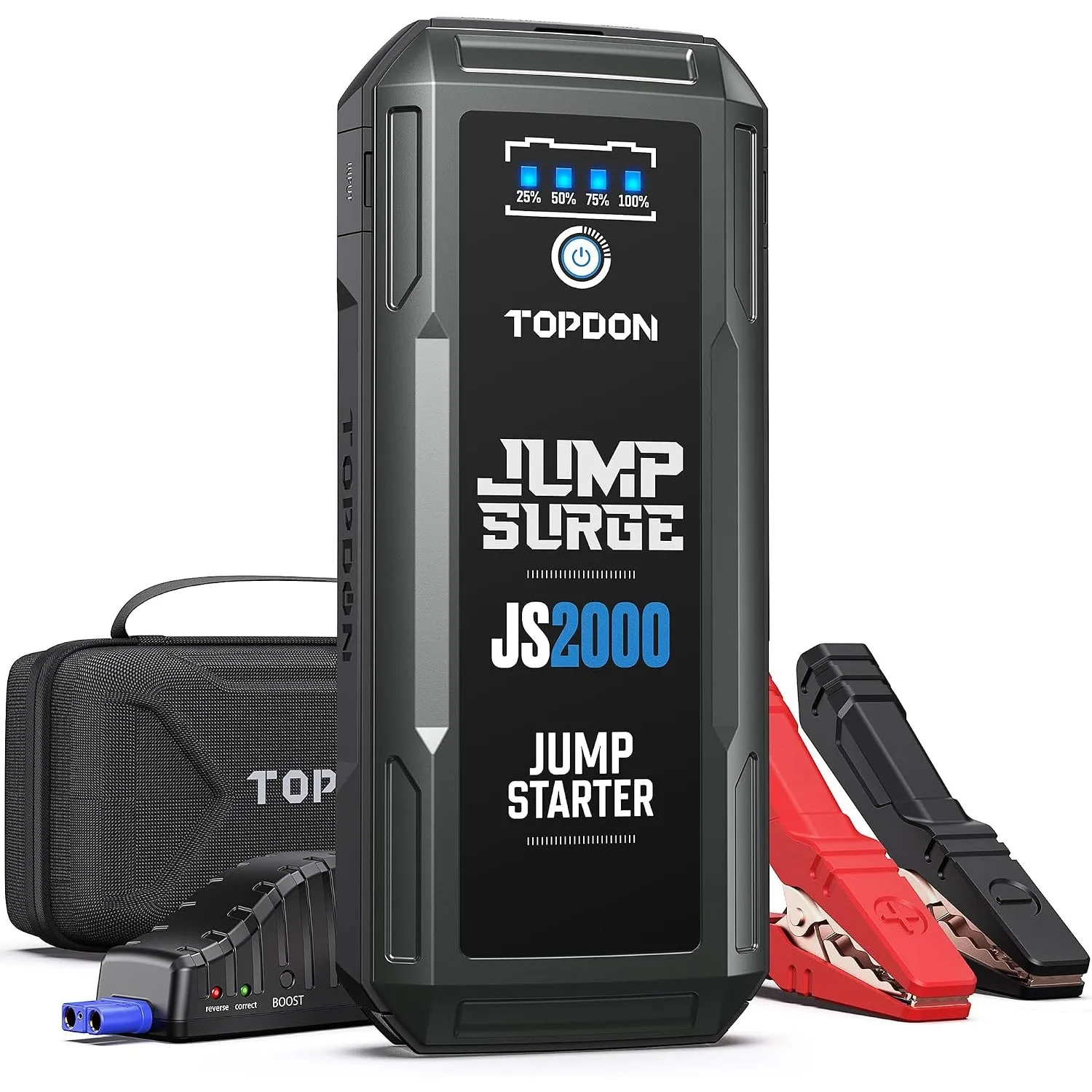 TOPDON JS2000Pro Starthilfe Powerbank für PKW, 8L Benzin&6L Dieselmotoren