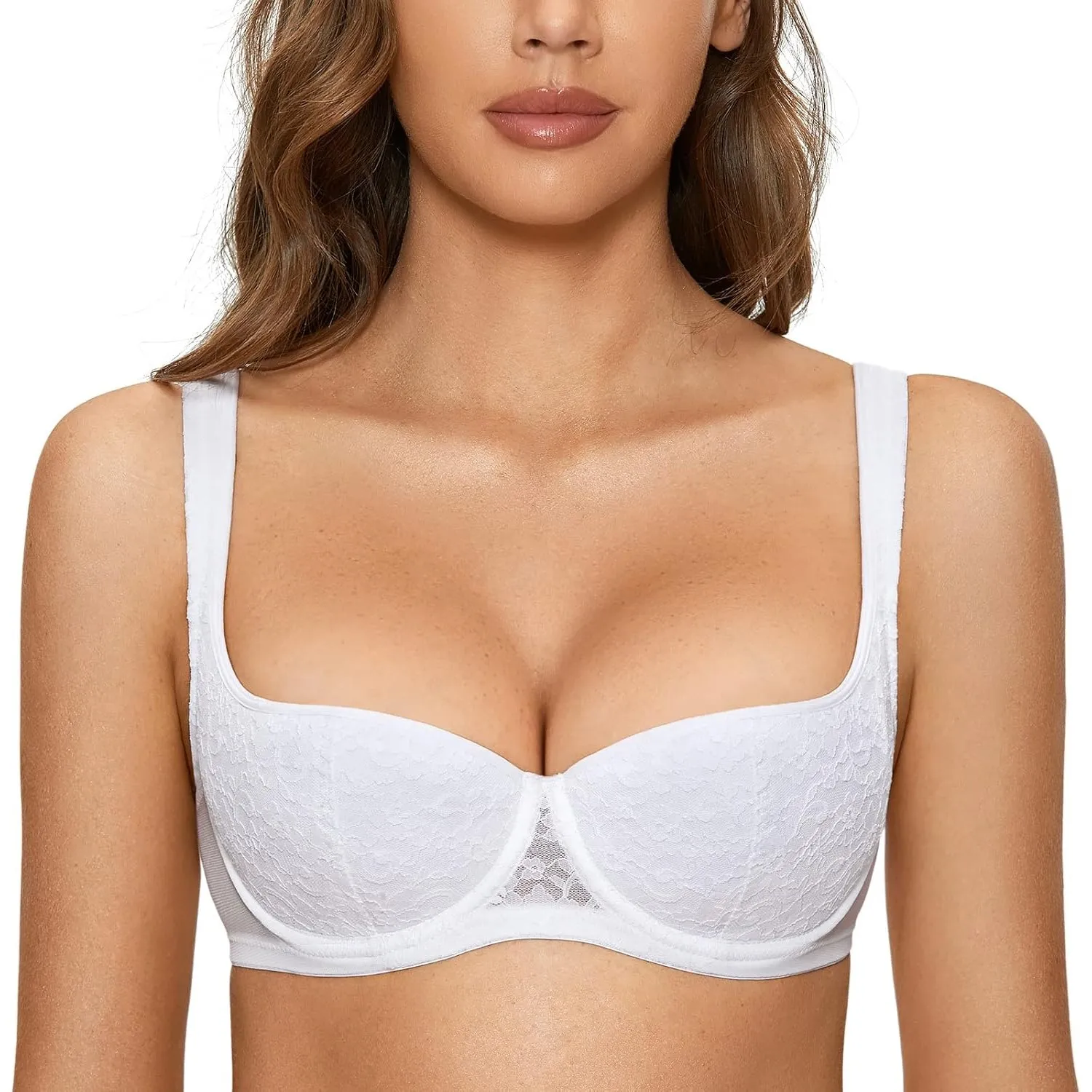 DOBREVA Damen Dirndl Spitzen BH mit Bügel