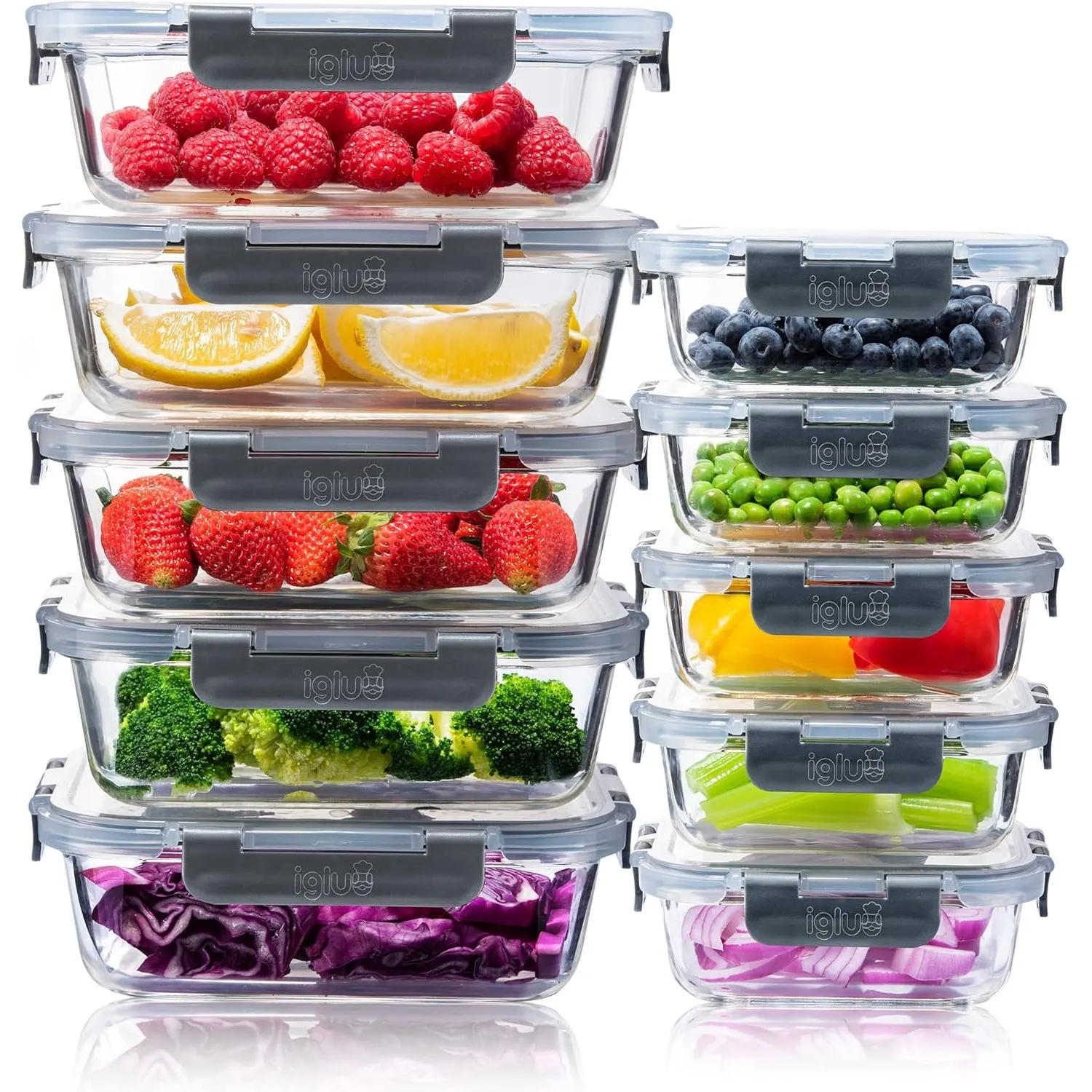 Igluu Meal Prep Boxen Glas (10er-Pack) – 370 & 1050ml