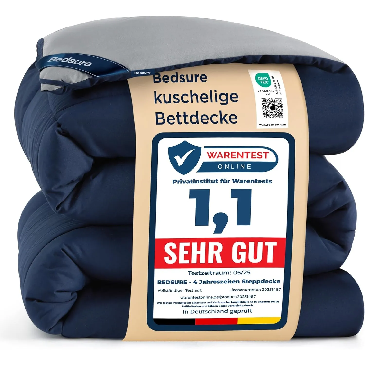 BEDSURE Bettdecke Ohne Bezug 155x220 - Bettdecke mit Integriertem Bezug