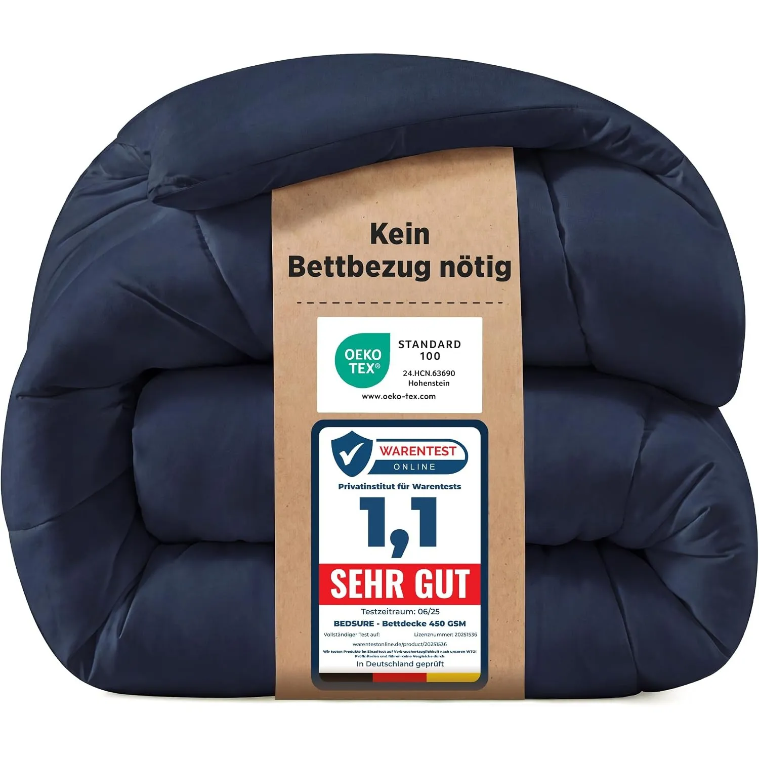 BEDSURE Bettdecke 155x220 Winterdecke 450gsm - Warm Winterdecke, Marineblau
