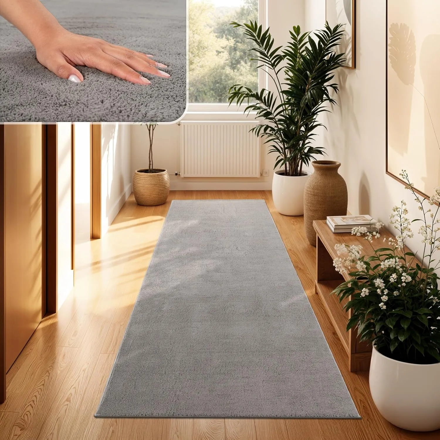 Paco Home Moderner Kuscheliger Wohnzimmer Teppich Kurzflor waschbar flauschig Weich Einfarbig Felloptik zeitlos stilvol…