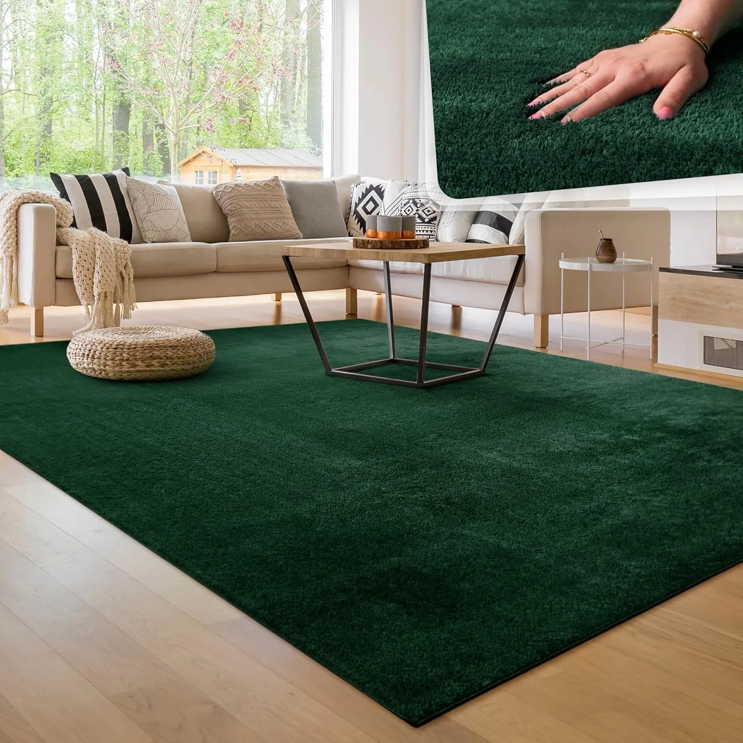Paco Home Moderner Kuscheliger Wohnzimmer Teppich Kurzflor waschbar flauschig Weich Einfarbig Felloptik zeitlos stilvol…