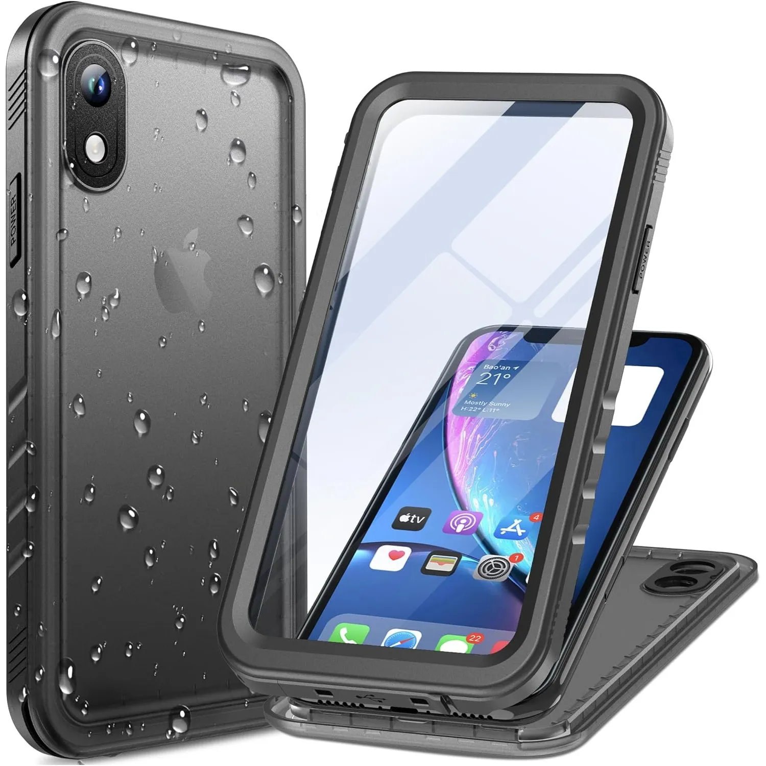 Cozycase für iPhone XR wasserdichte Outdoor Hülle - 360 Grad Panzerhülle Stoßfest Komplettschutz Staubschutz【2m Sturzfe…