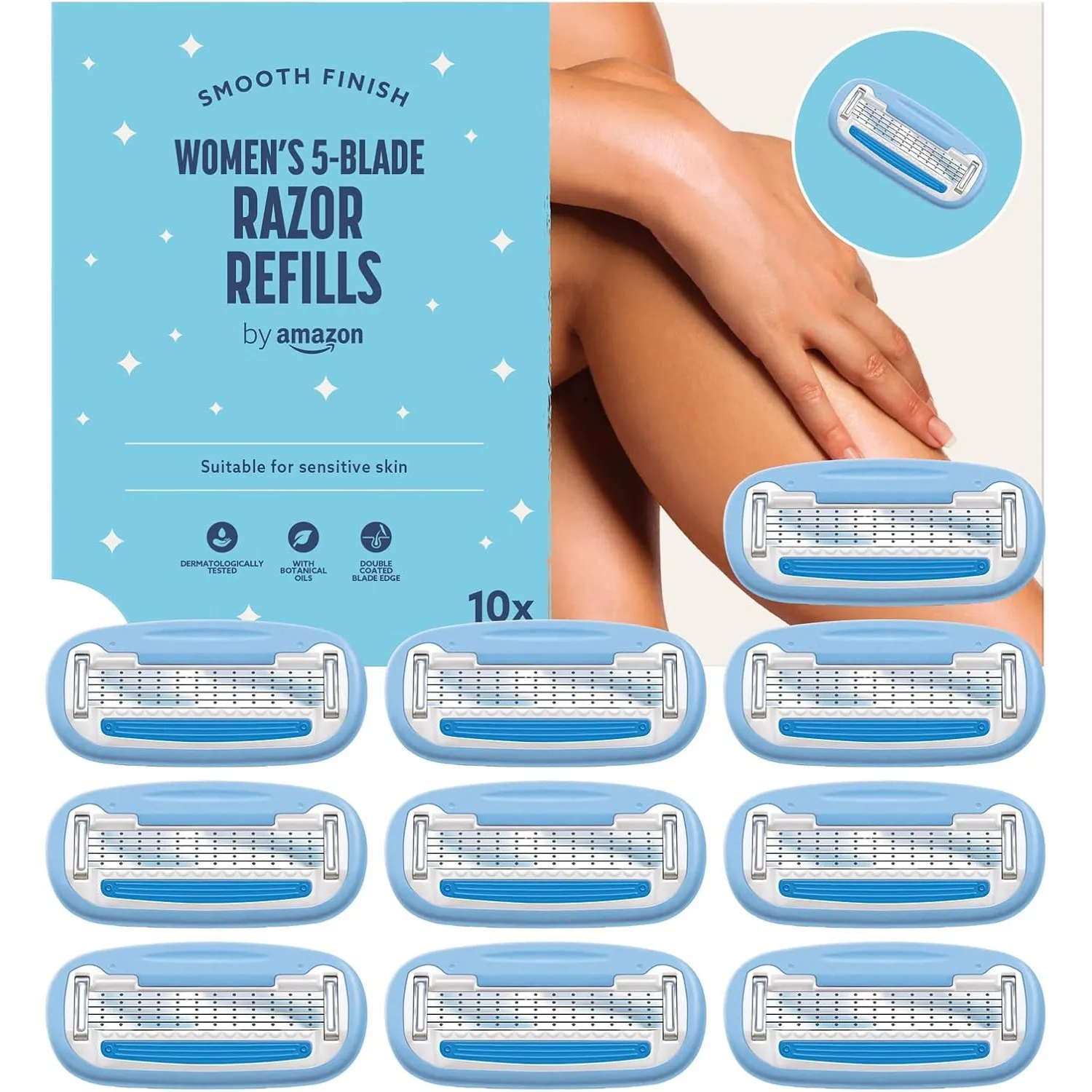by Amazon für Damen, 5-Klingen-Rasierer, Nachfüllpackung, 10er-Pack