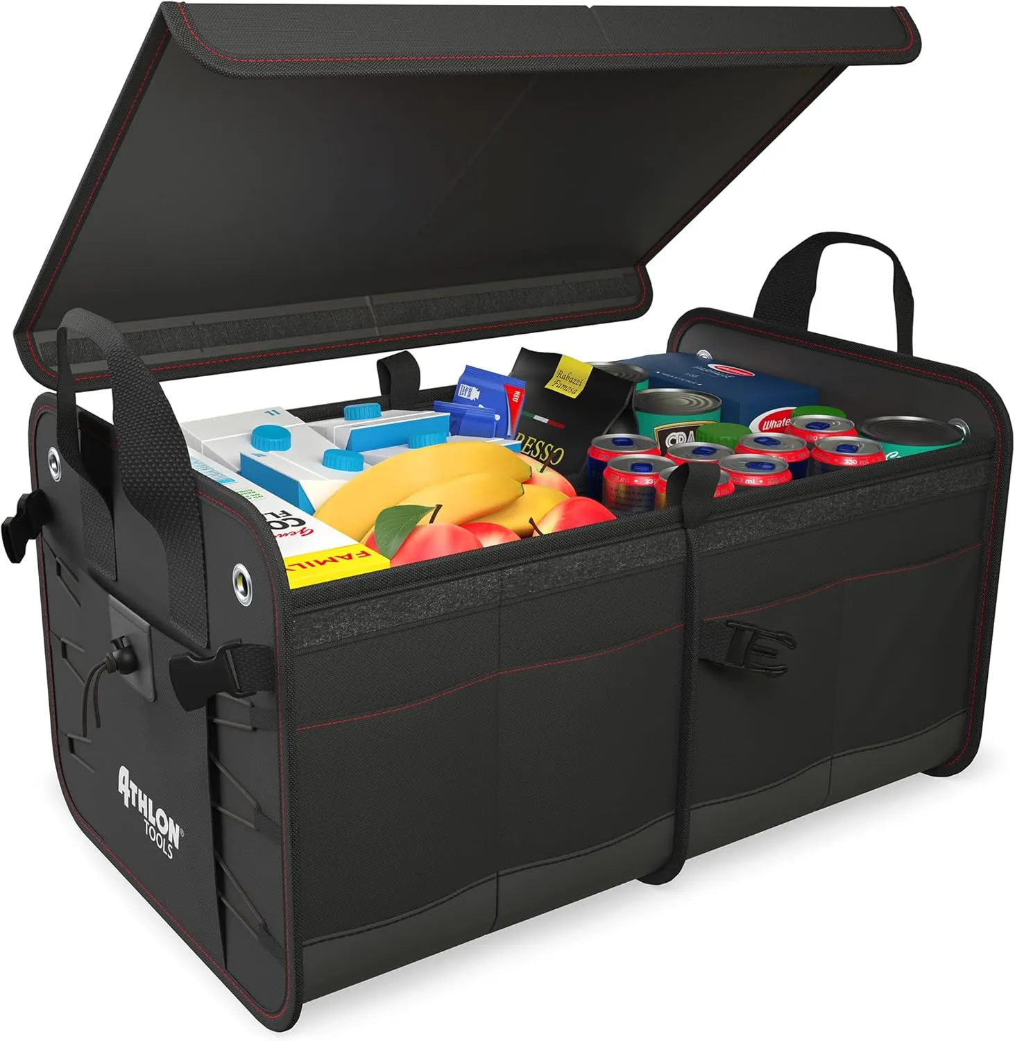 ATHLON TOOLS Premium Kofferraumtasche mit Deckel - 60 Liter XXL Kofferraum-Organizer - Extra stabile & wasserfeste Böde…