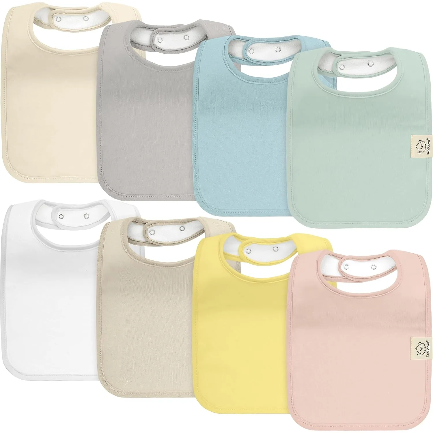 KeaBabies 8-Pack Baby Lätzchen für Jungen, Mädchen, Bio Baumwolle (Dawn)